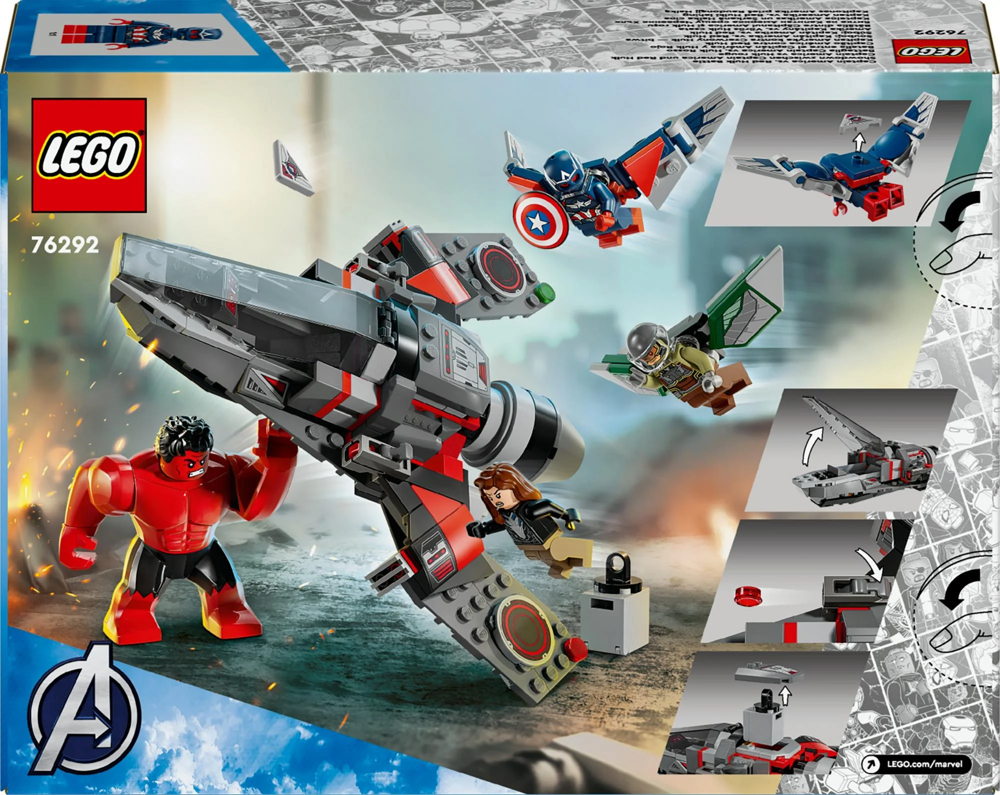 LEGO 76292 Marvel Super Heroes Captain America vs. Red Hulk Showdown