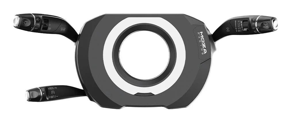 MOZA Multi-function Stalk for Truck (Levers) - 28 programmable buttons. Auto-cancelling turn signals