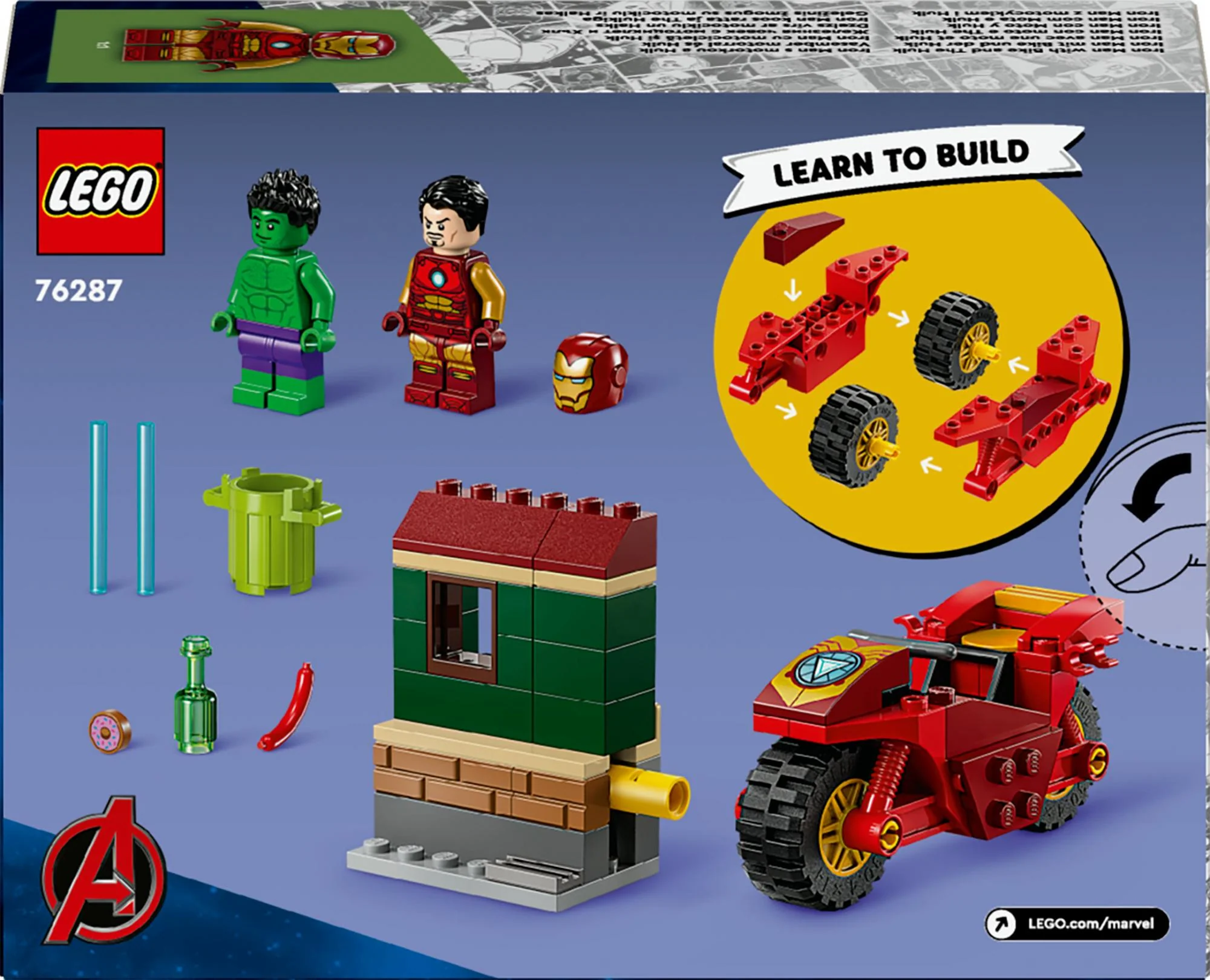 LEGO 76287 Marvel Super Heroes Iron Man with Bike and the Hulk