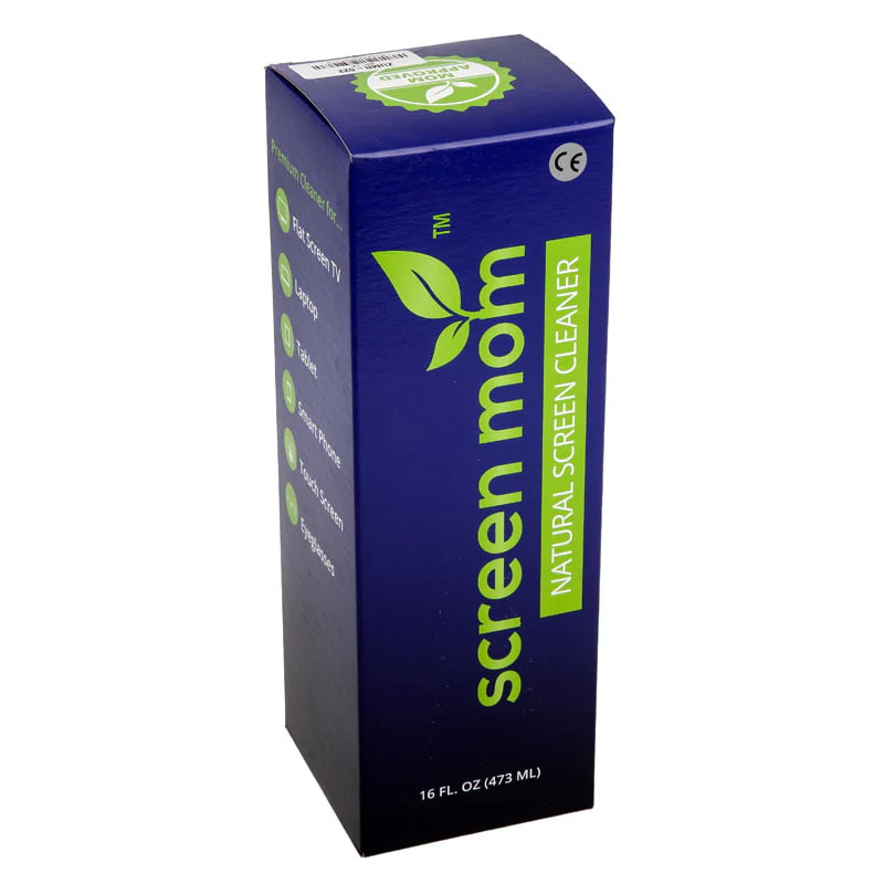 IT Dusters ScreenMom Bildschirmreiniger– 475 ml. auf Basis natürlicher pflanzlicher Inhaltsstoffe. 40 cm langes lila Mikrofasertuch im Lieferumfang enthalten