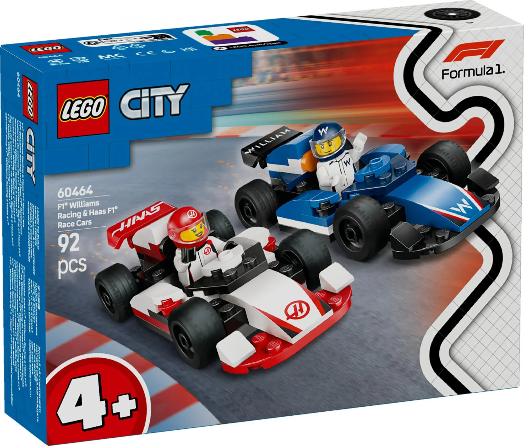 LEGO 60464 City F1 Williams Racing and Haas F1 Racing Cars