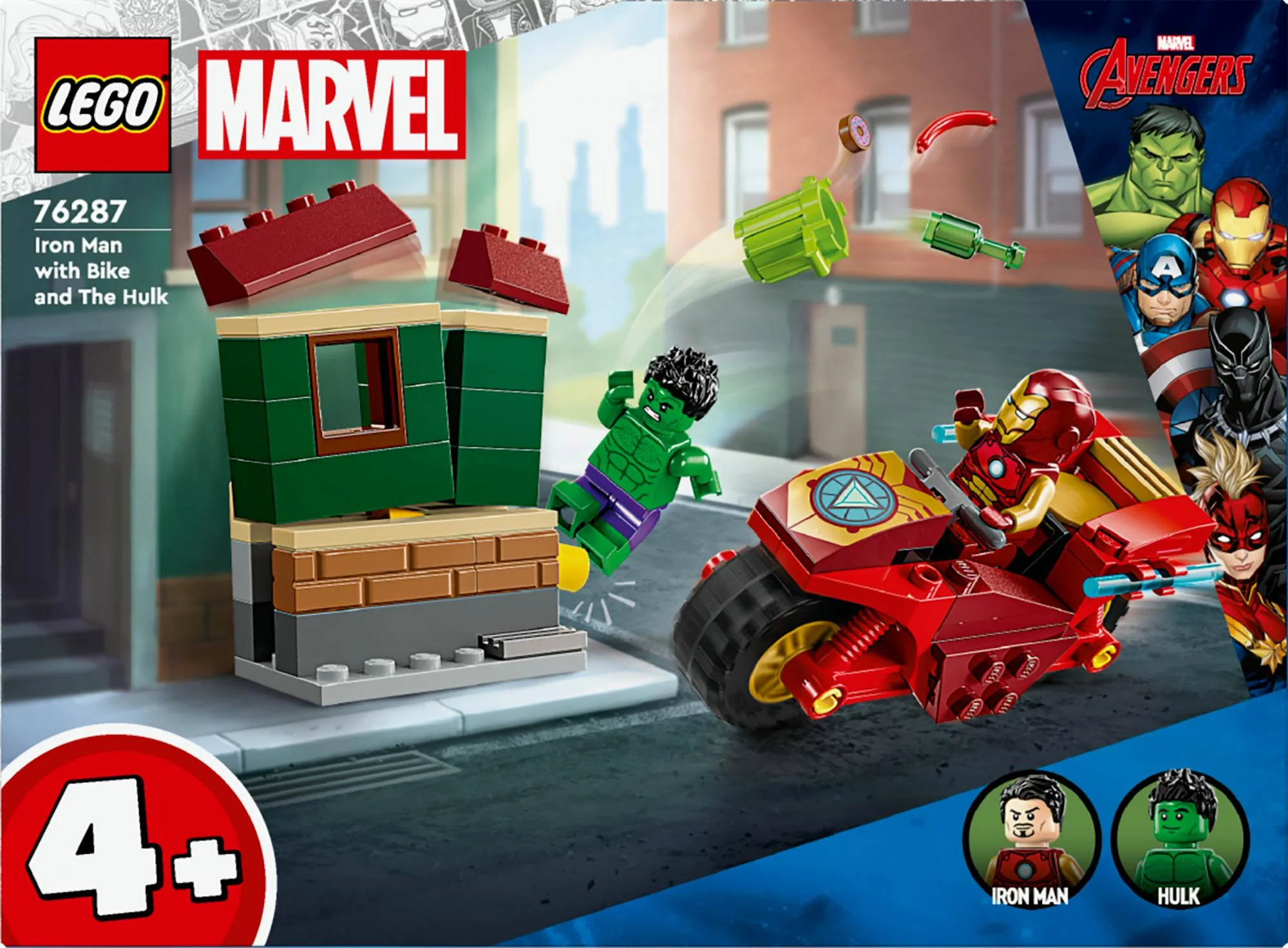 LEGO 76287 Marvel Super Heroes Iron Man with Bike and the Hulk