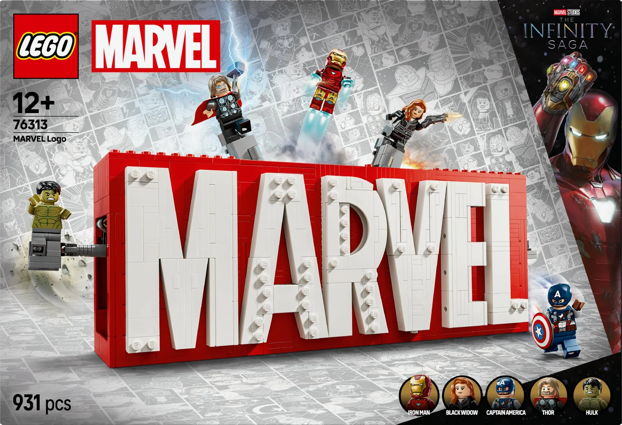 LEGO 76313 Marvel Logo & Minifigures
