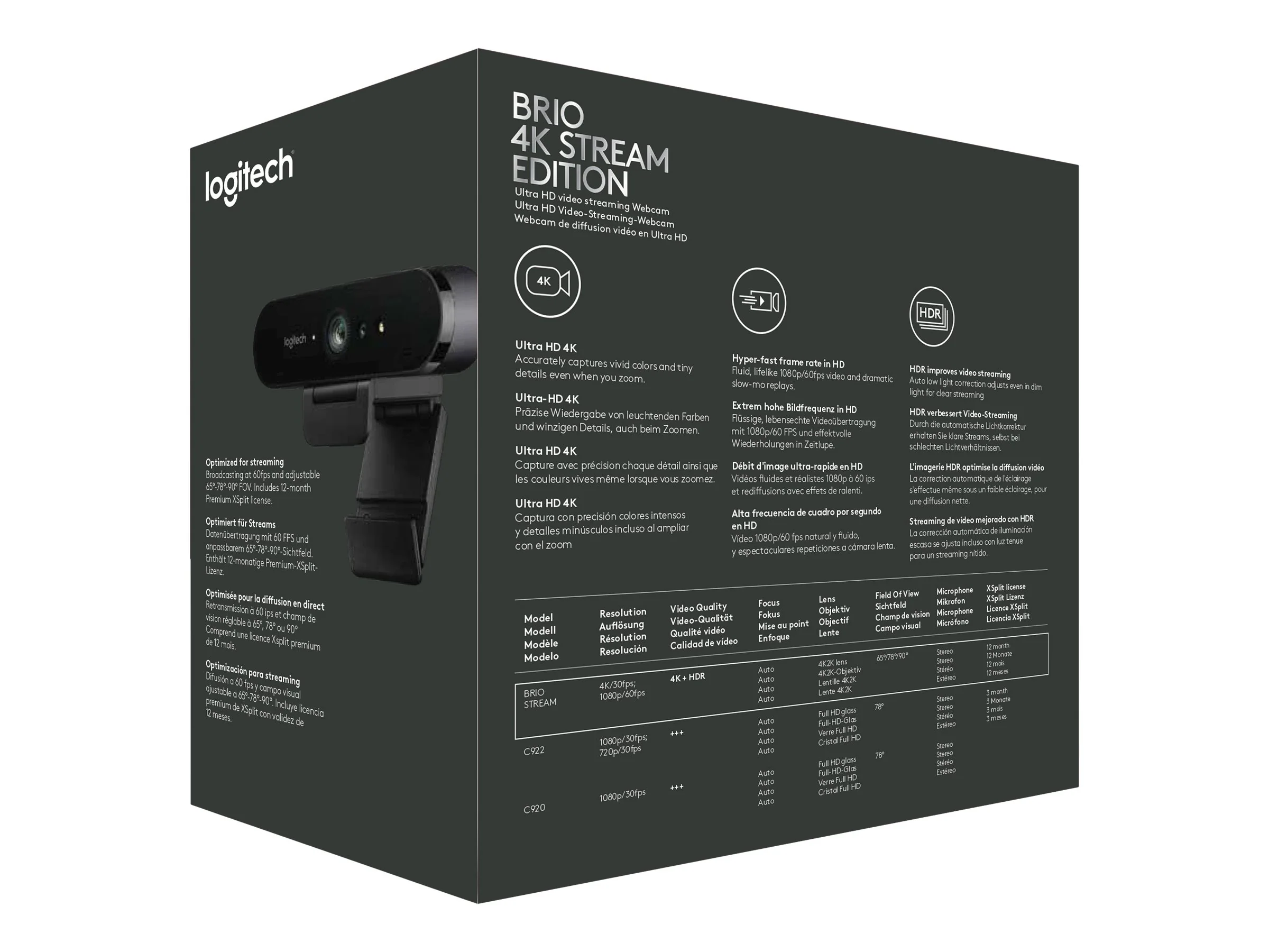 Logitech– BRIO STREAM 4K Webcam