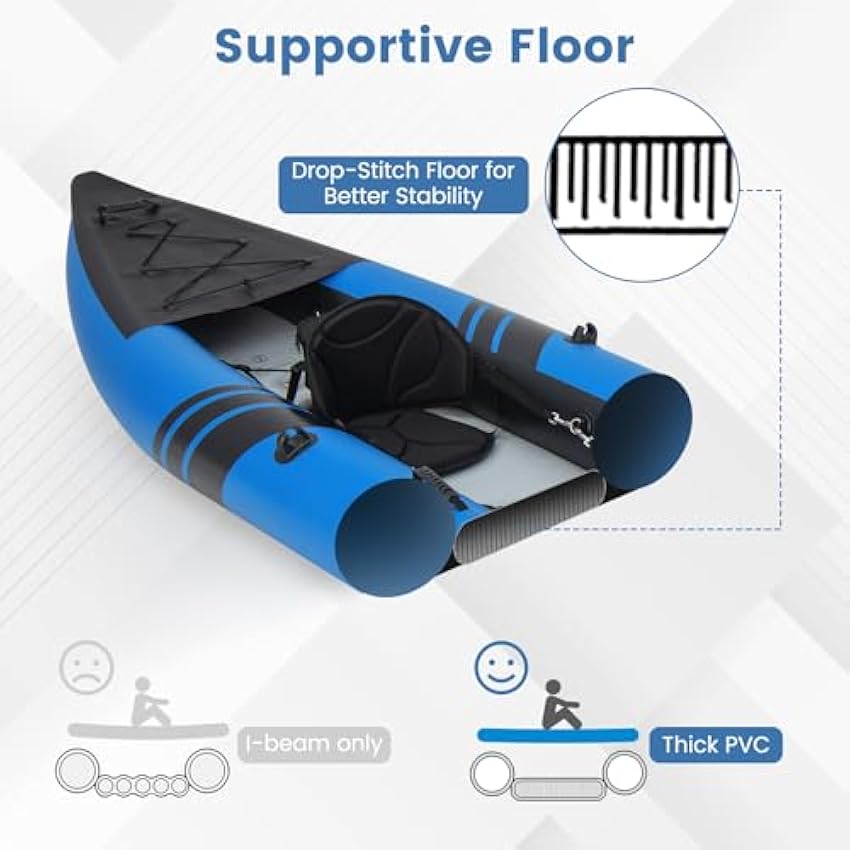 S AFSTAR Inflatable Kayak.2 Person Canoe with 507 lbs Capac