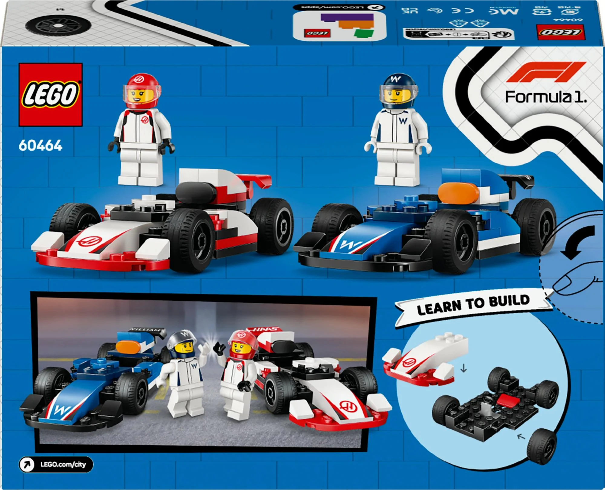 LEGO 60464 City F1 Williams Racing and Haas F1 Racing Cars
