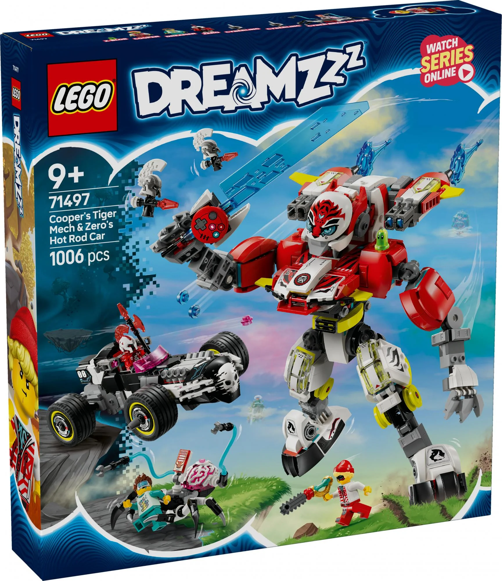 LEGO 71497 DREAMZzz Cooper's Tiger Mech and Zero's Hot Rod car