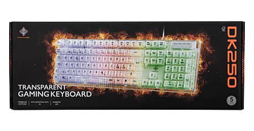 Deltaco - DK250 Membran Tastatur - Transparent - Regnbue LED