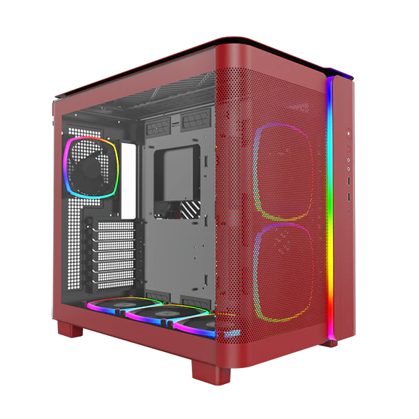 Montech King 95 Pro Rød-  curved glas