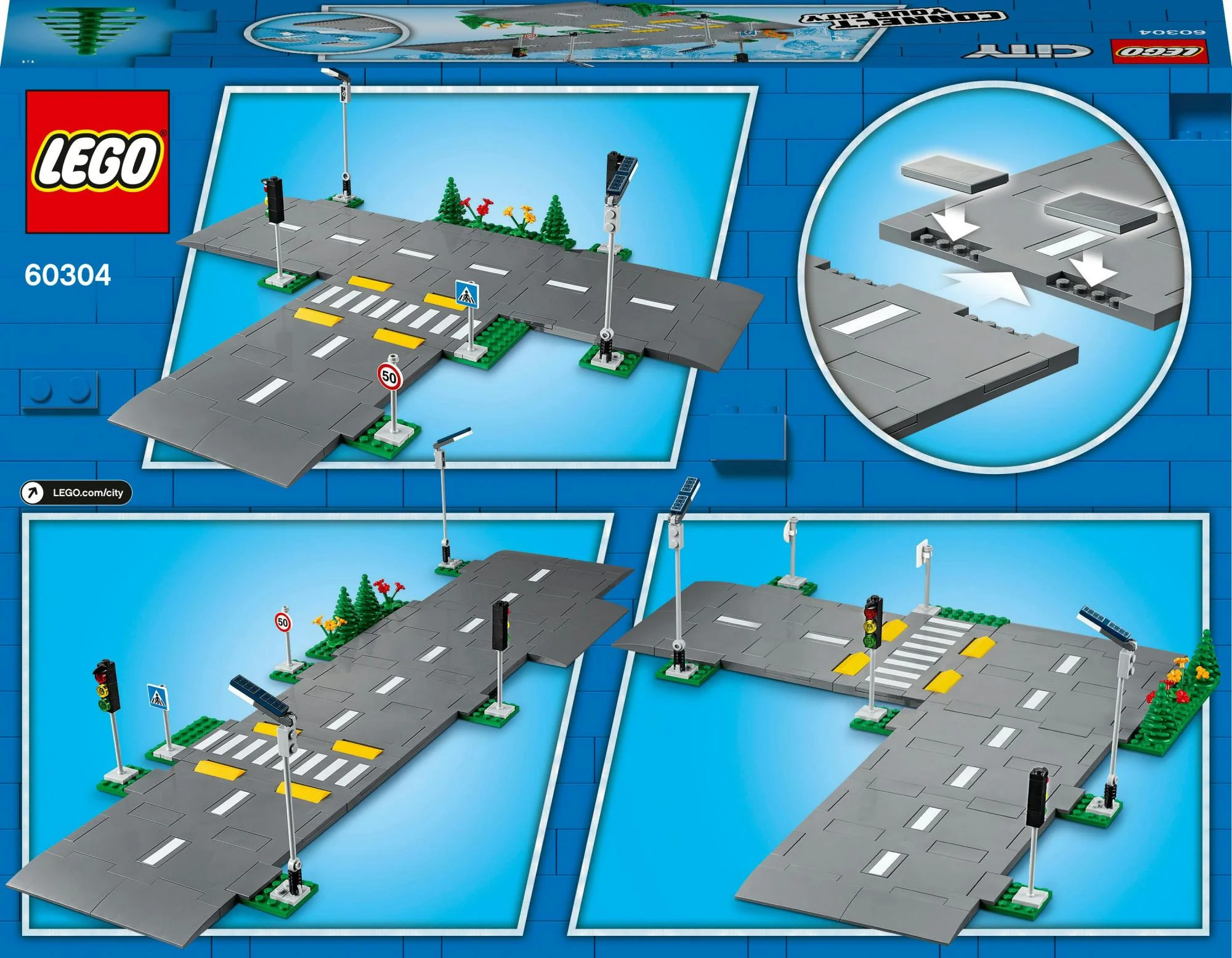 LEGO City intersection with traffic lights 60304