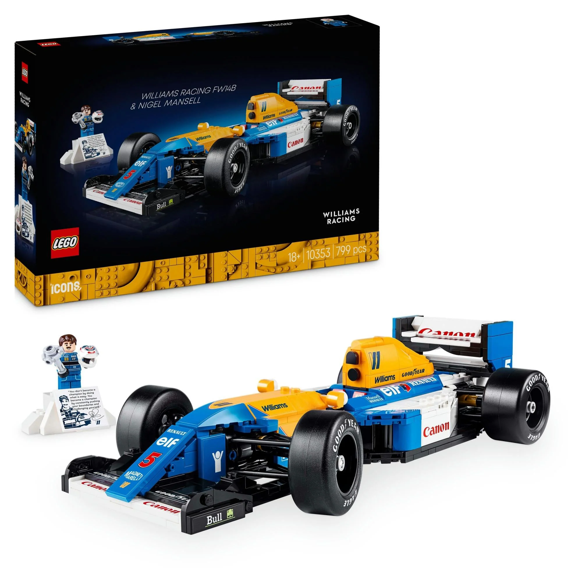 LEGO 10353 Icons Williams Racing FW14B with Nigel Mansell