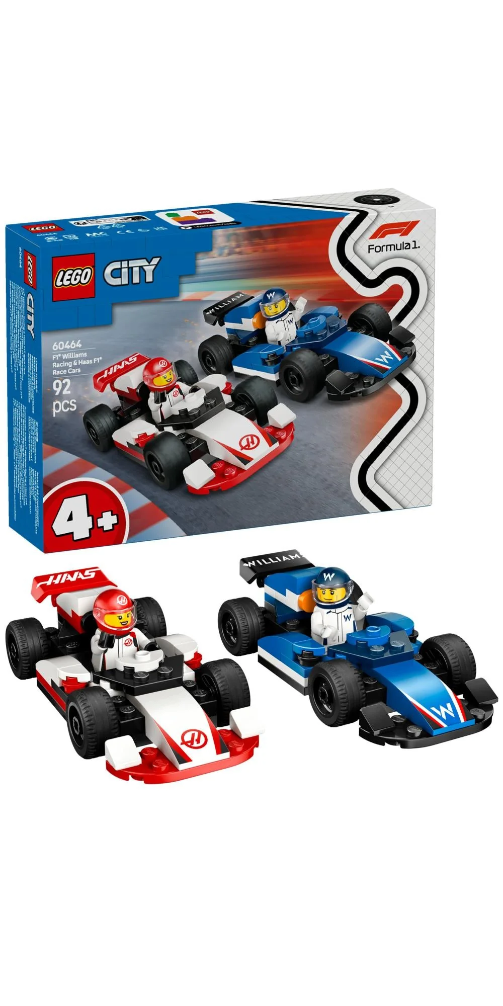 LEGO 60464 City F1 Williams Racing and Haas F1 Racing Cars