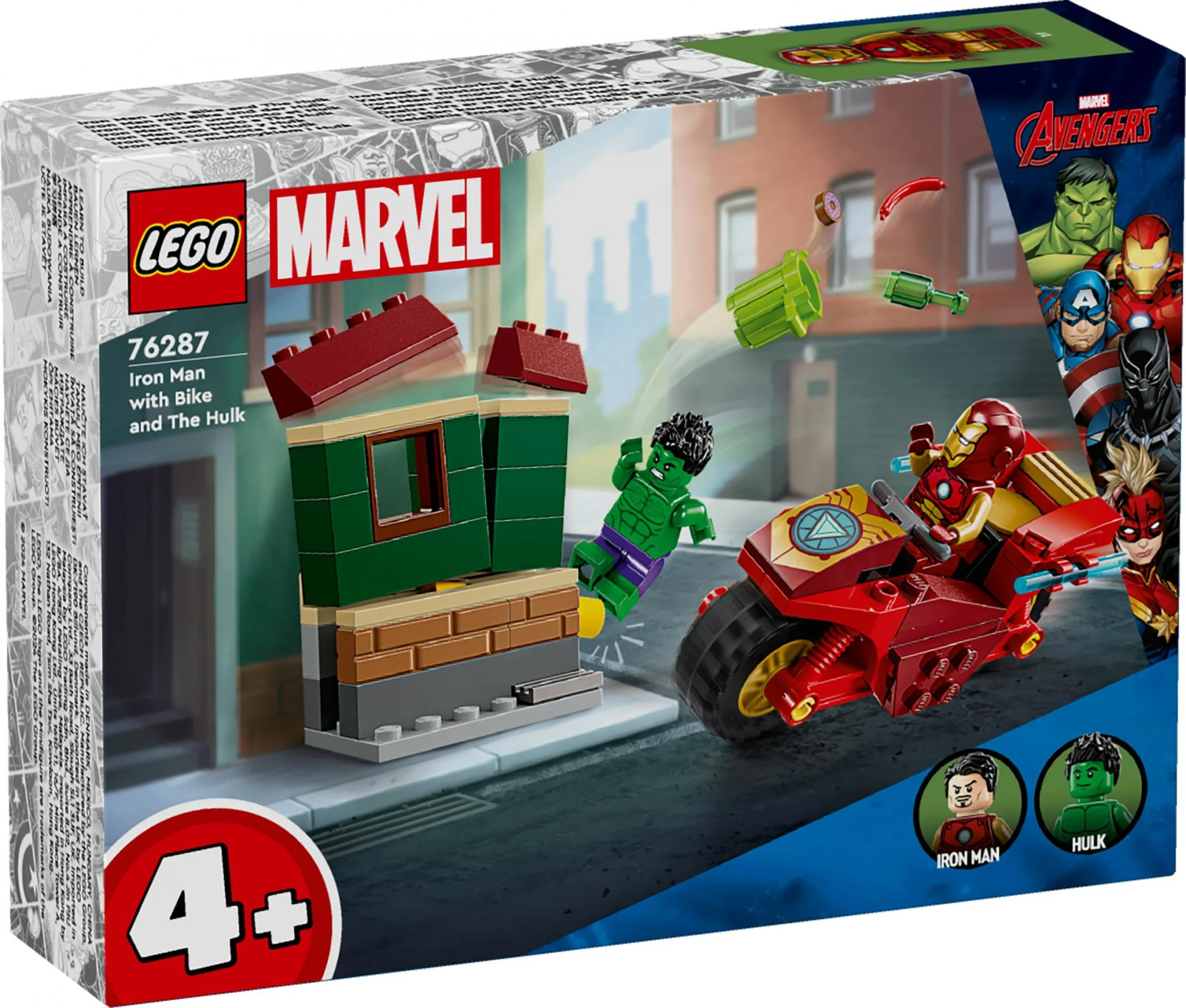 LEGO 76287 Marvel Super Heroes Iron Man with Bike and the Hulk