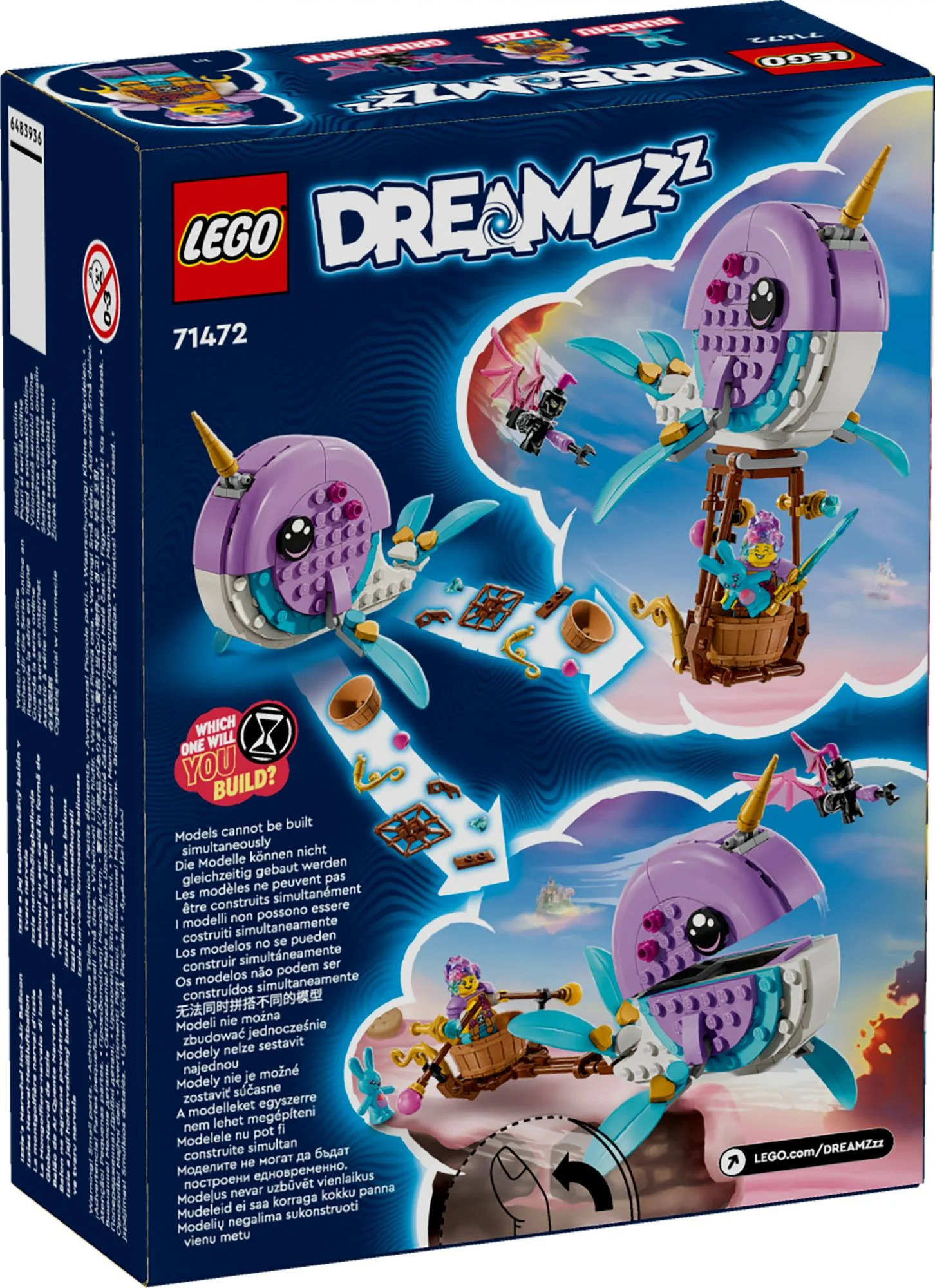 LEGO 71472 DreamZzz Izzie's Narwhal Hot Air Balloon