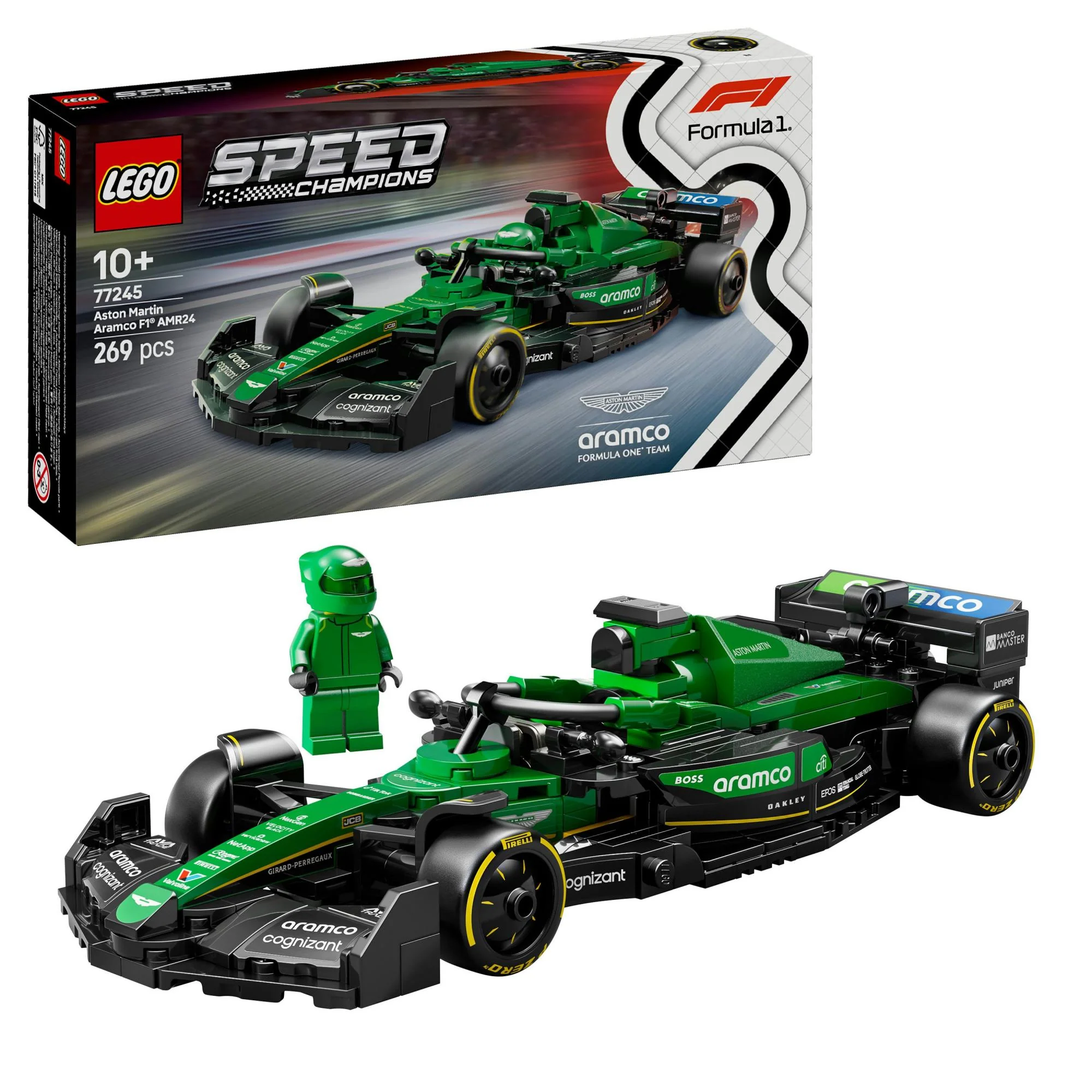 LEGO 77245 Speed Champions Aston Martin Aramco F1 AMR24 Racing Car