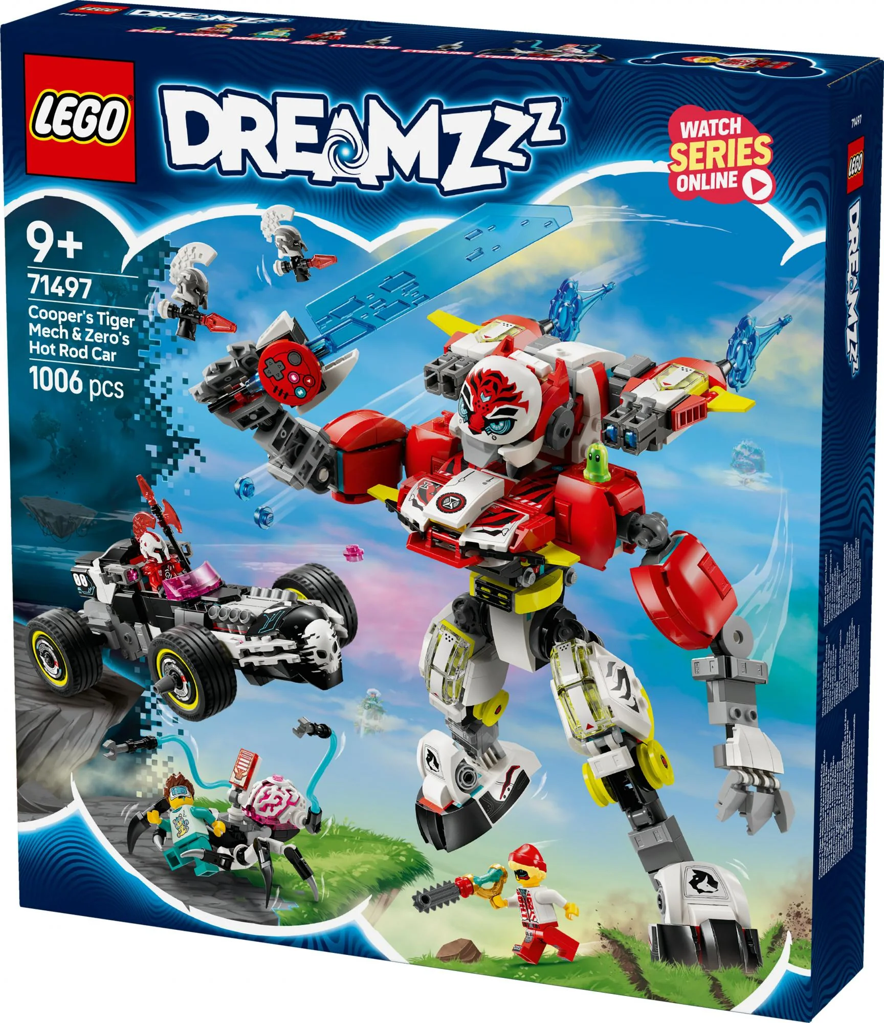 LEGO 71497 DREAMZzz Cooper's Tiger Mech and Zero's Hot Rod car