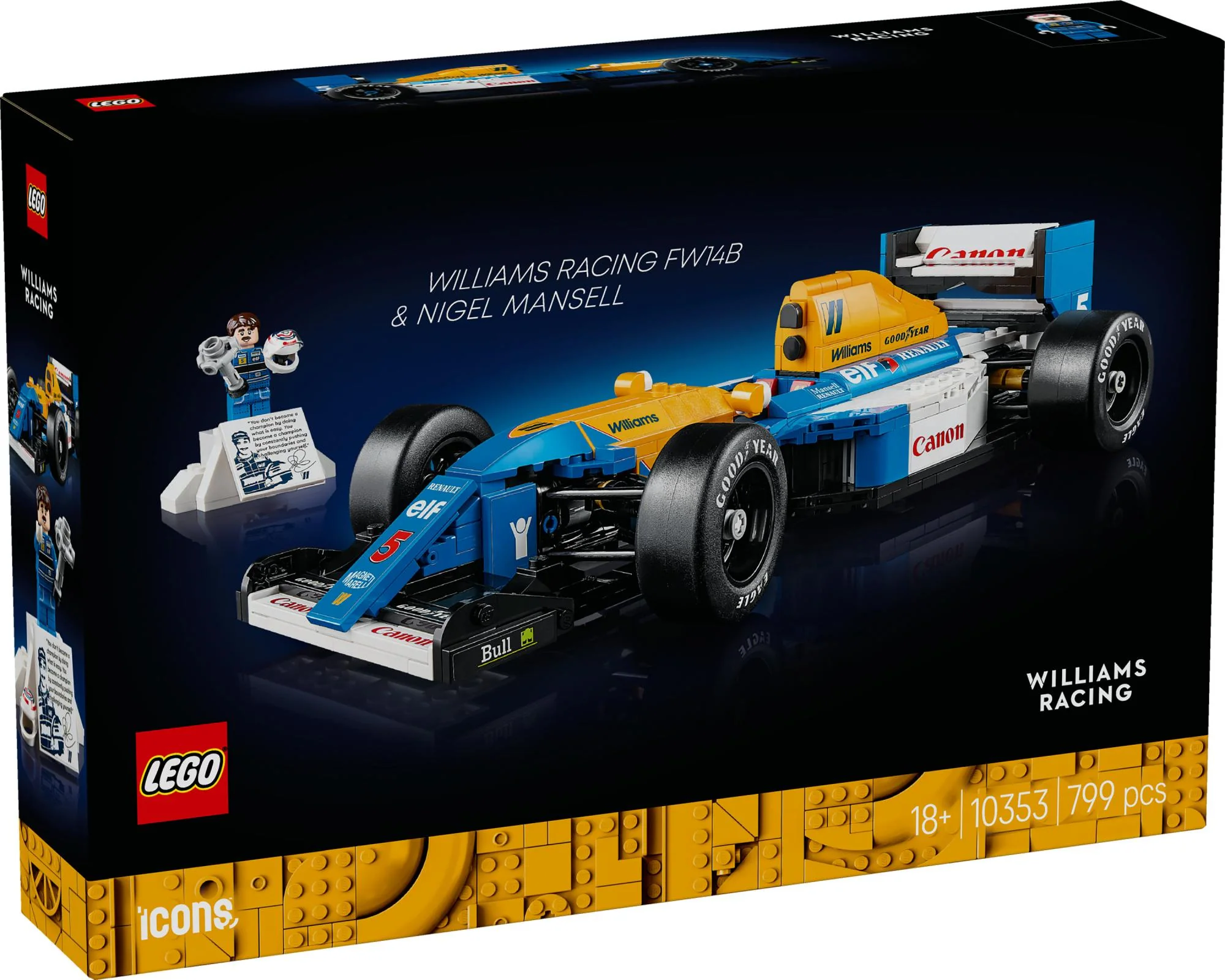 LEGO 10353 Icons Williams Racing FW14B with Nigel Mansell
