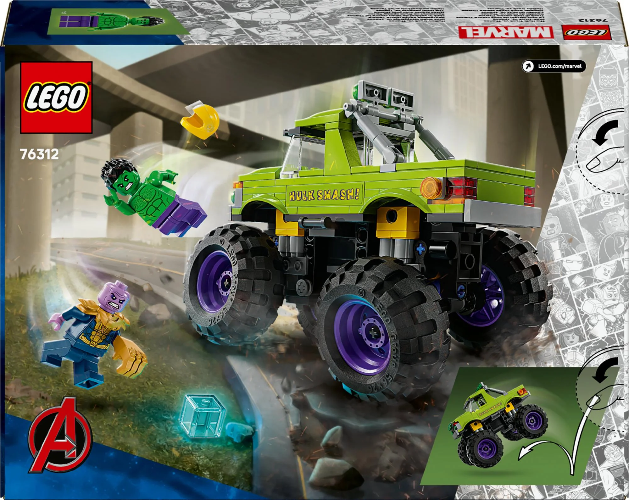 LEGO 76312 Marvel Super Heroes Marvel Hulk Truck vs. Thanos