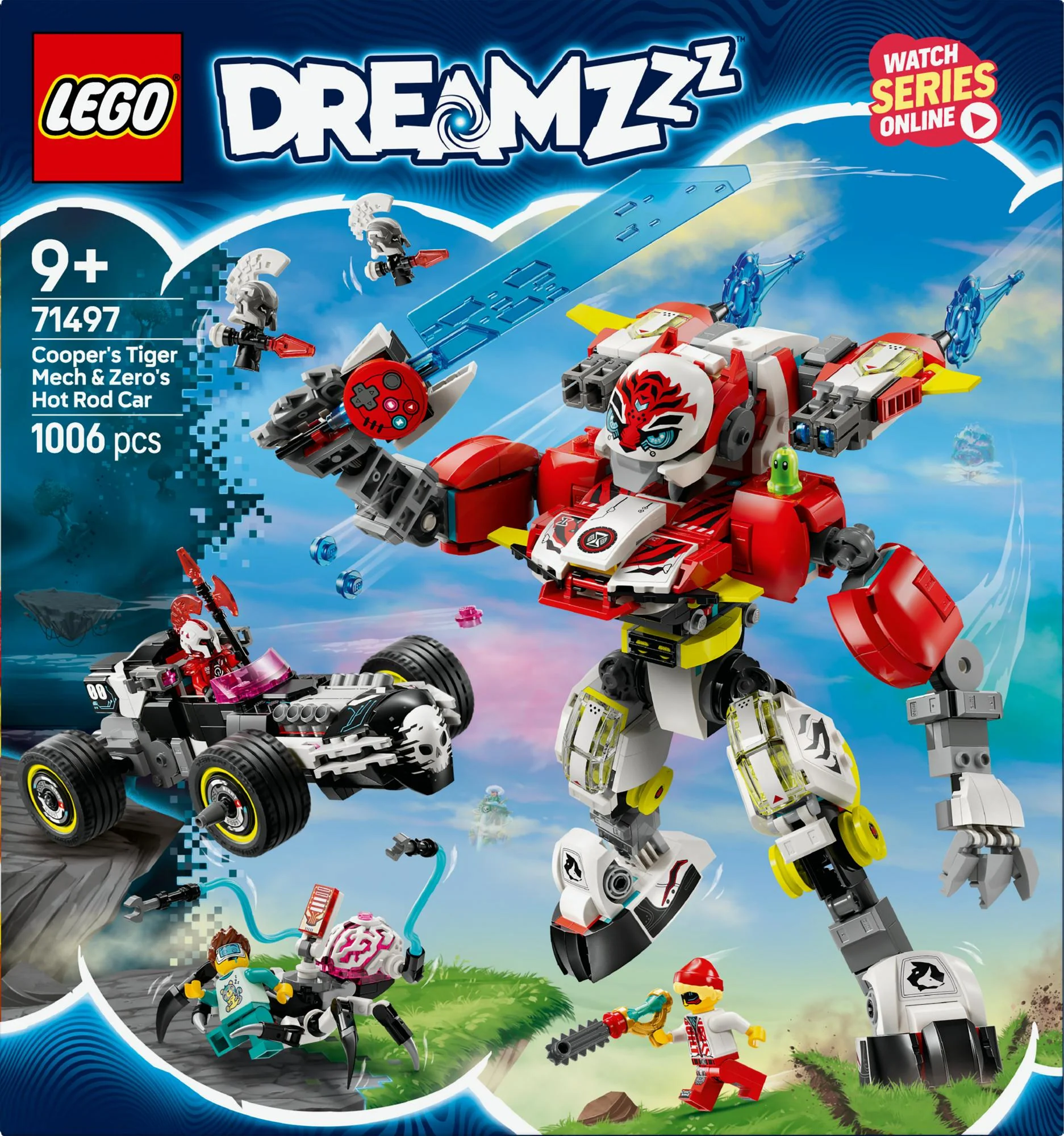 LEGO 71497 DREAMZzz Cooper's Tiger Mech and Zero's Hot Rod car