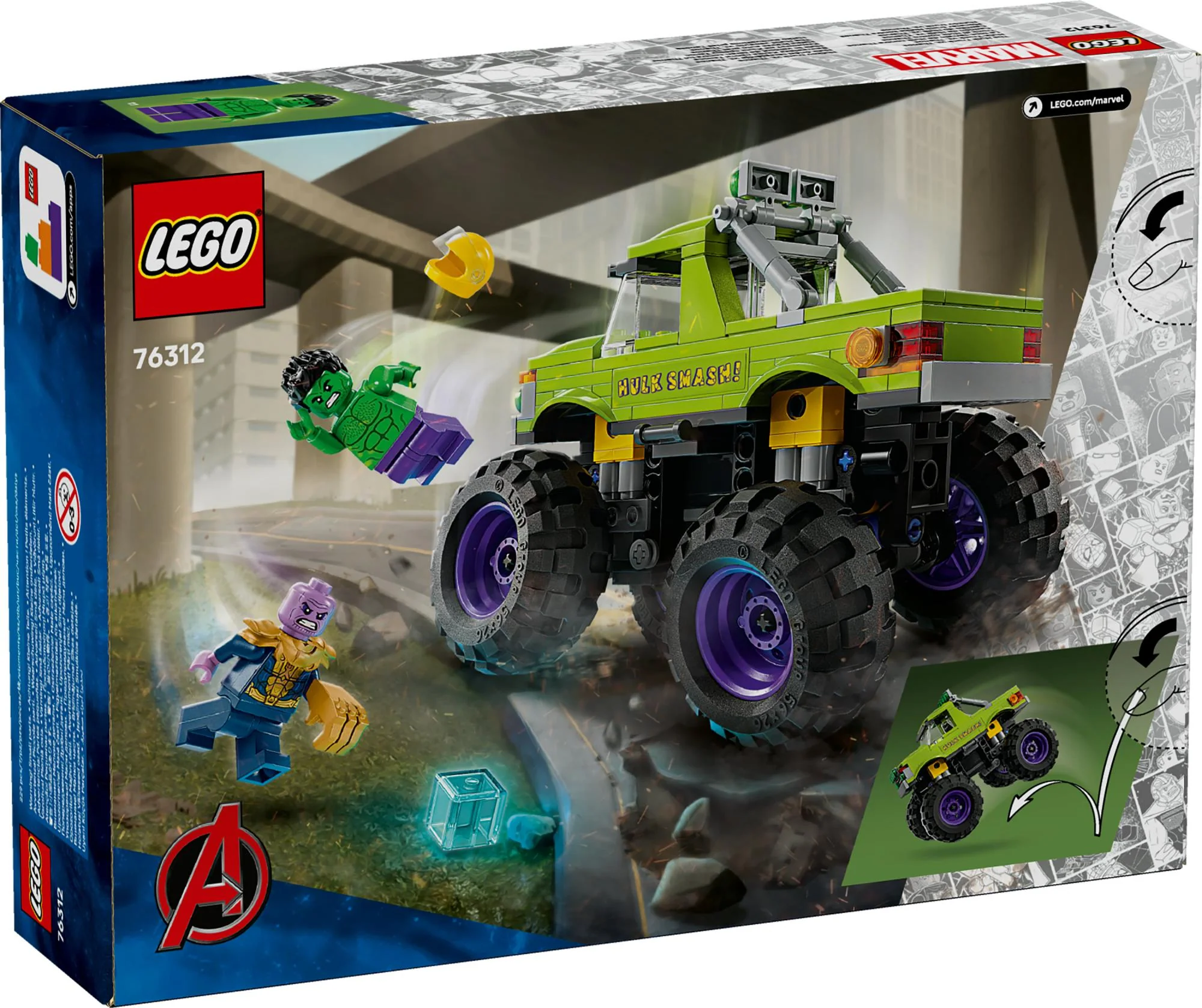 LEGO 76312 Marvel Super Heroes Marvel Hulk Truck vs. Thanos
