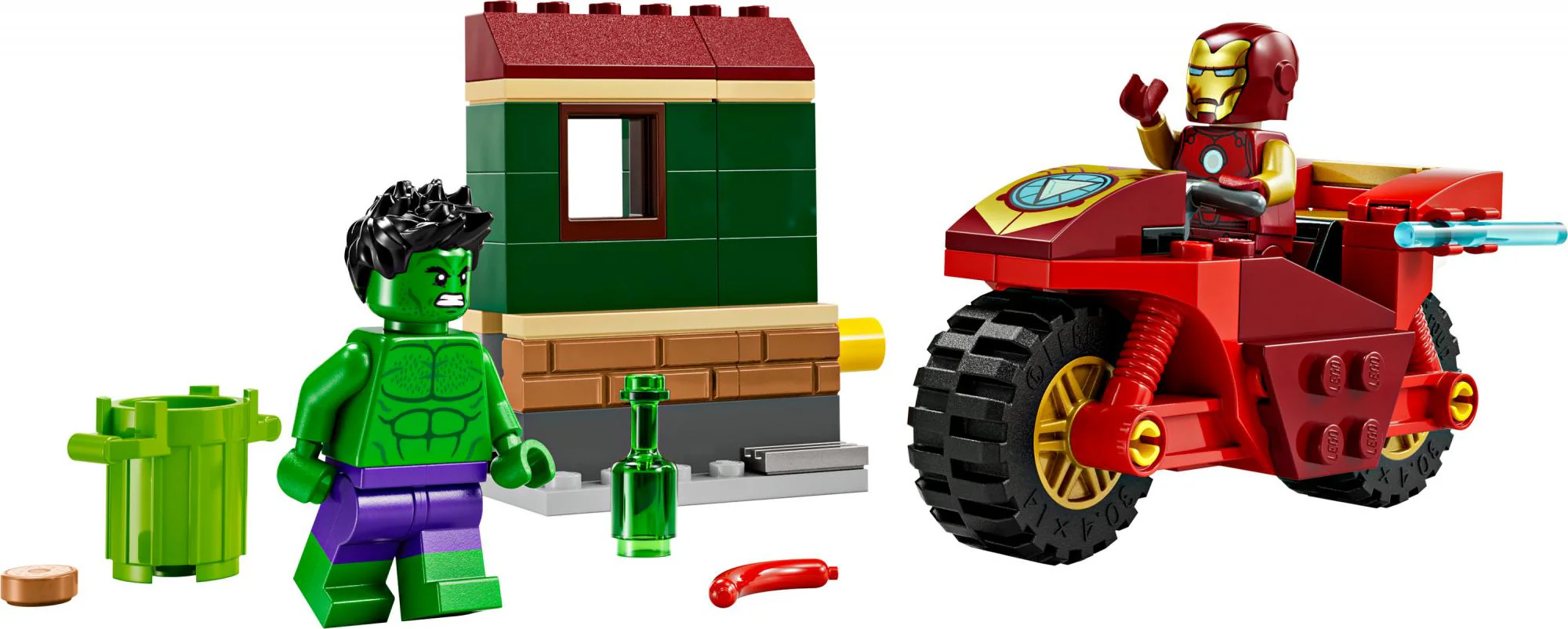 LEGO 76287 Marvel Super Heroes Iron Man with Bike and the Hulk
