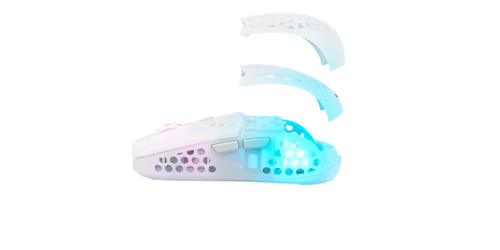 Xtrfy MZ1 Kabellose RGB-Rail-Gaming-Maus. Weiß Transparent