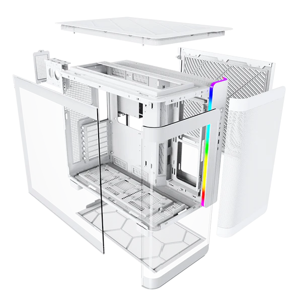 Montech King 95 Hvid -  curved glas