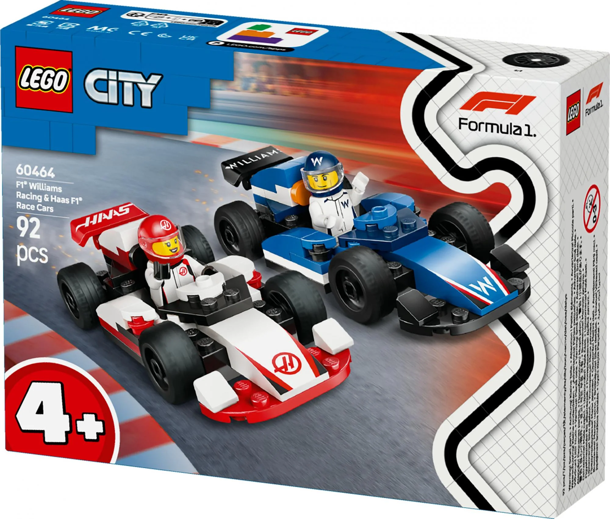 LEGO 60464 City F1 Williams Racing and Haas F1 Racing Cars