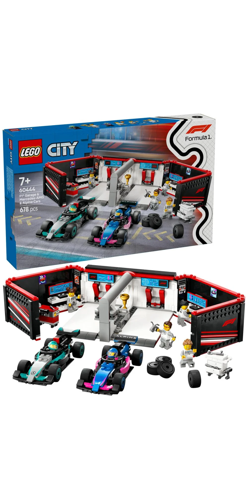 LEGO 60444 City F1 Garage with Mercedes-AMG & Alpine Racing Cars