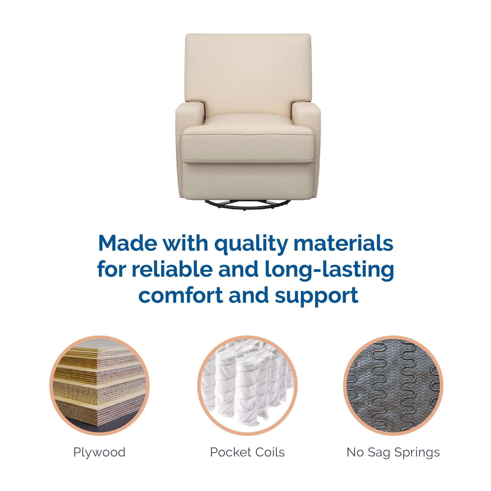 Baby Relax Rylan 4-in-1 Swivel Glider Rocker Recliner Chair