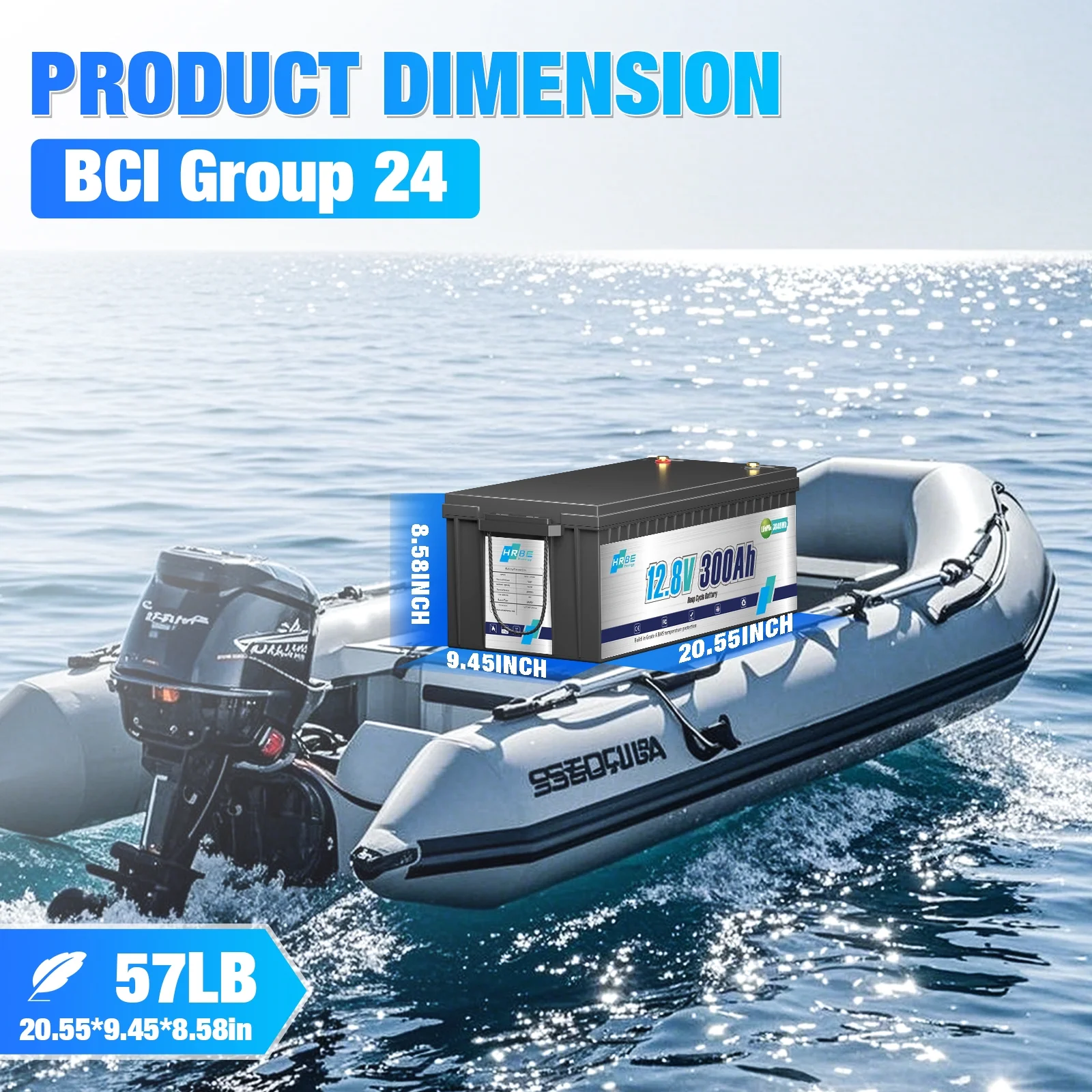 12V 300Ah LiFePO4 Lithium Battery,RV Batteries for Marine,Solar,Trolling Motor,Golf Carts,Motorhome,Camper,Home Energy Storage,Built in 200A BMS,HRBEENERGY 15000+Deep Cycles
