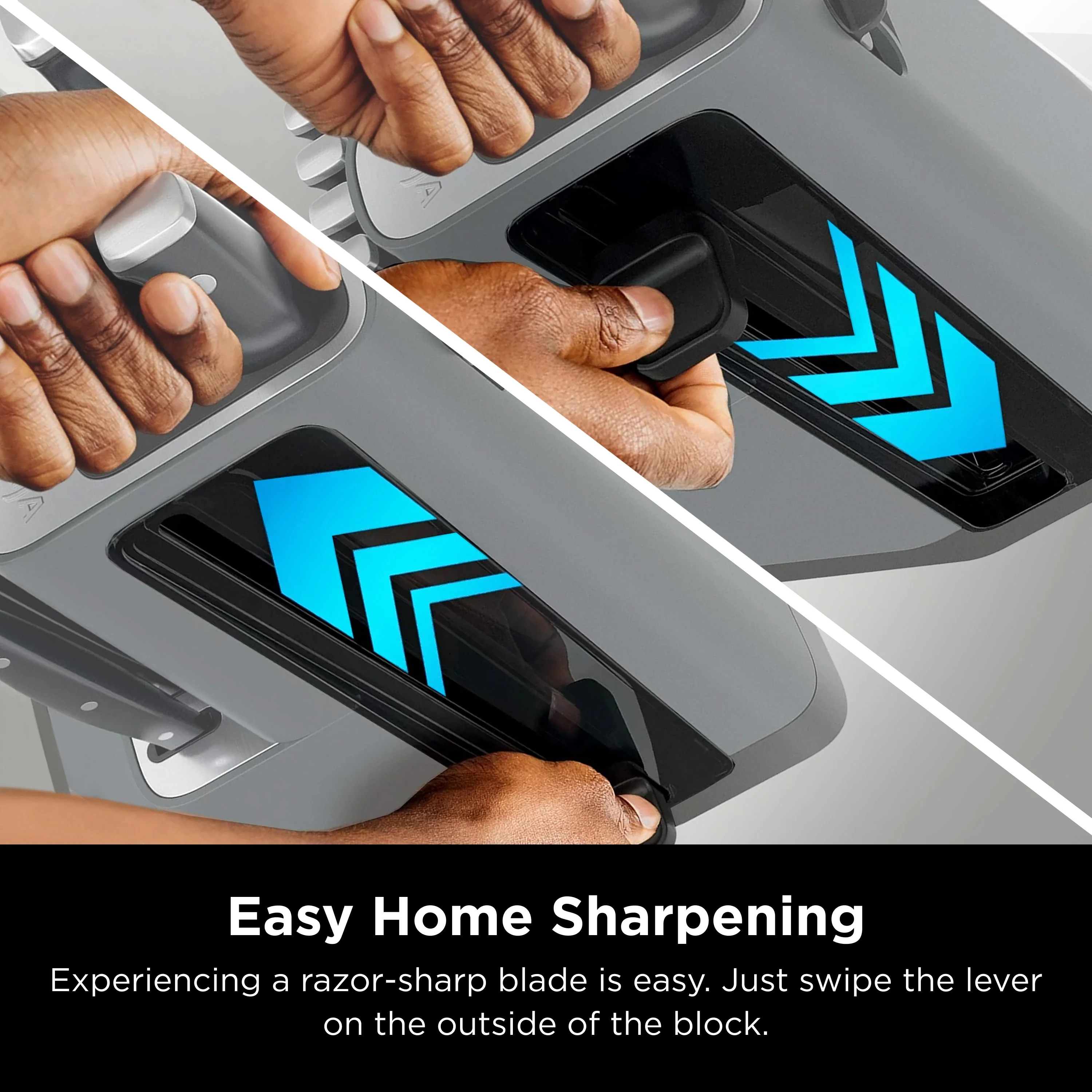 Ninja Foodi NeverDull 10-Piece Stainless Steel Essential Knife System with Sharpener, K12010 Black/Gray