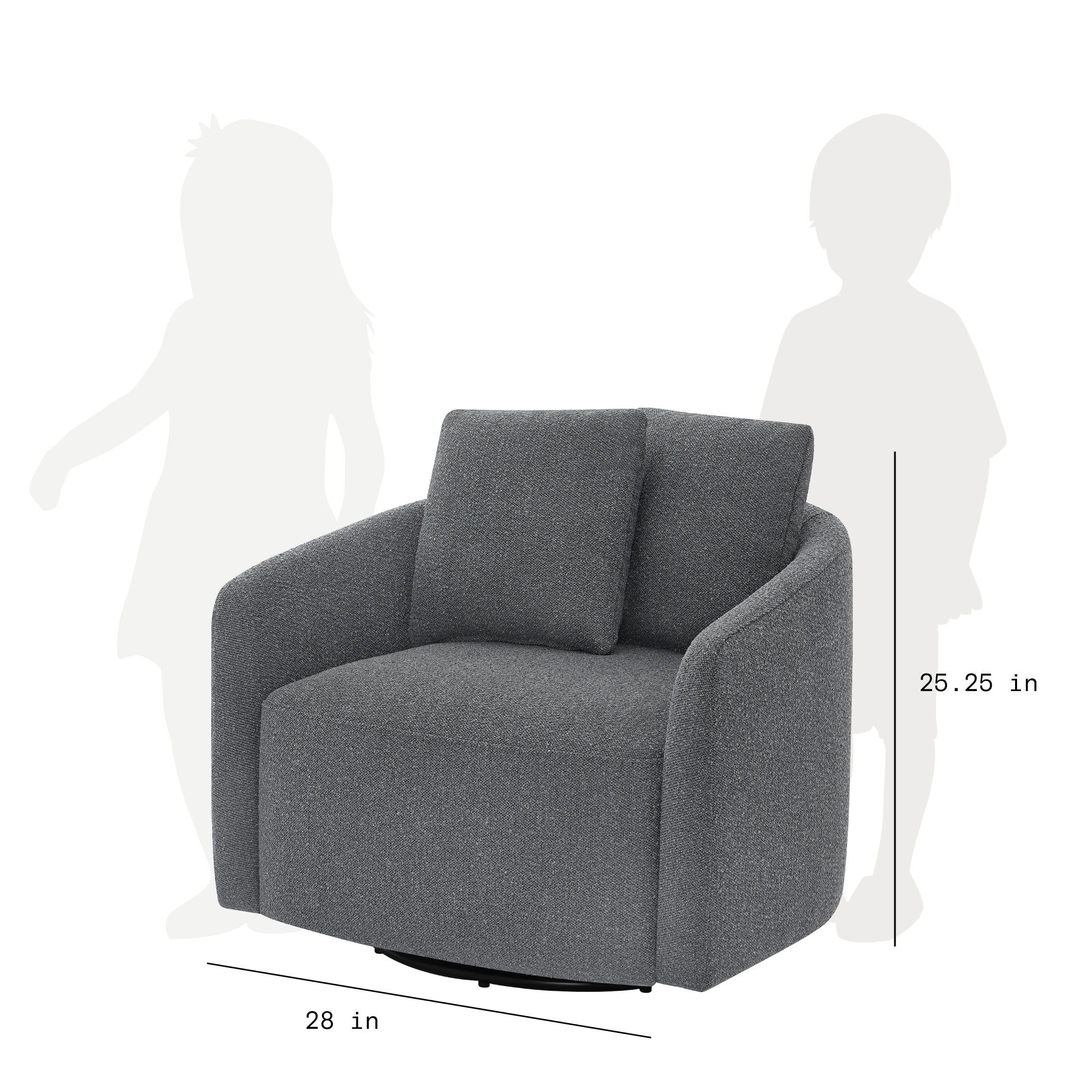 Beautiful Drew Kids Accent Chair by Drew Barrymore, Cornflower Bouclé Fabric