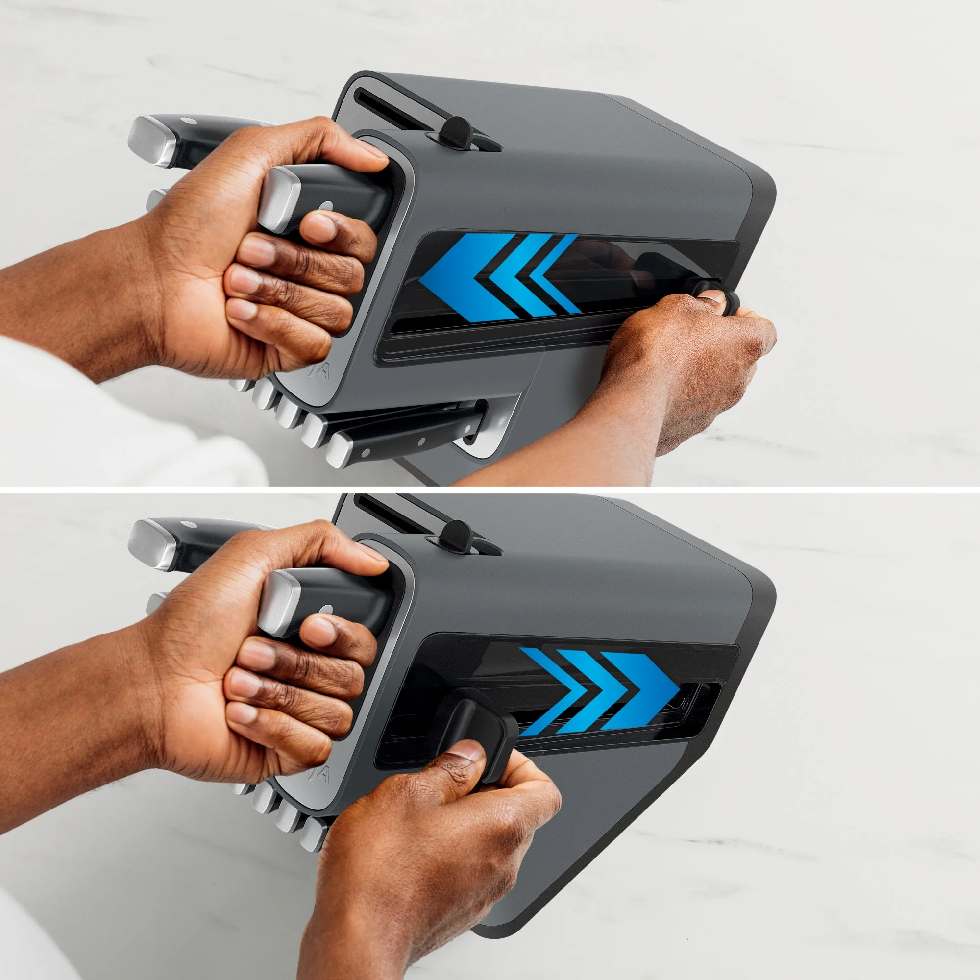 Ninja Foodi NeverDull 10-Piece Stainless Steel Essential Knife System with Sharpener, K12010 Black/Gray