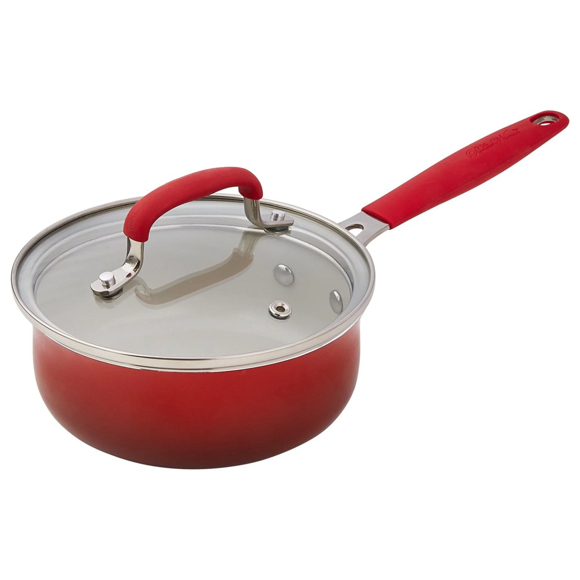 The Pioneer Woman Ceramic Classic 25-Piece Nonstick Aluminum Cookware Set, Ombre Red