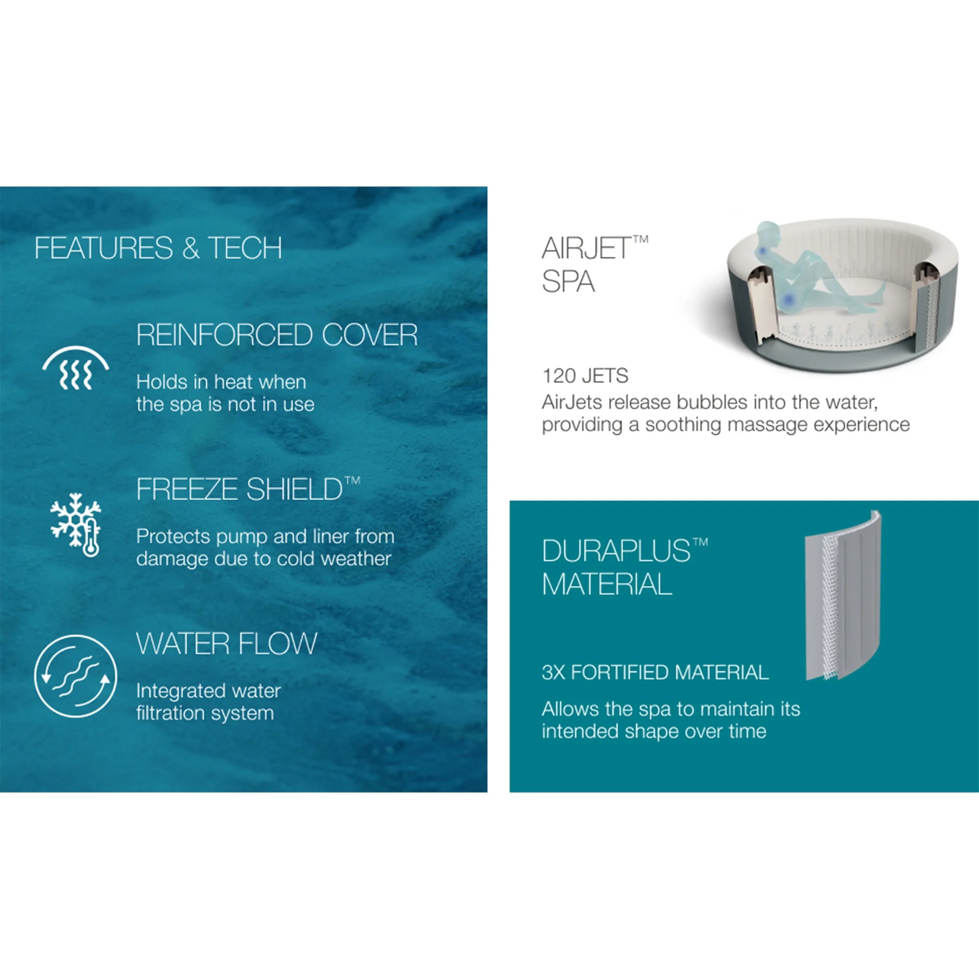 Bestway SaluSpa Cancun AirJet Inflatable Hot Tub with 120 Jets, Gray