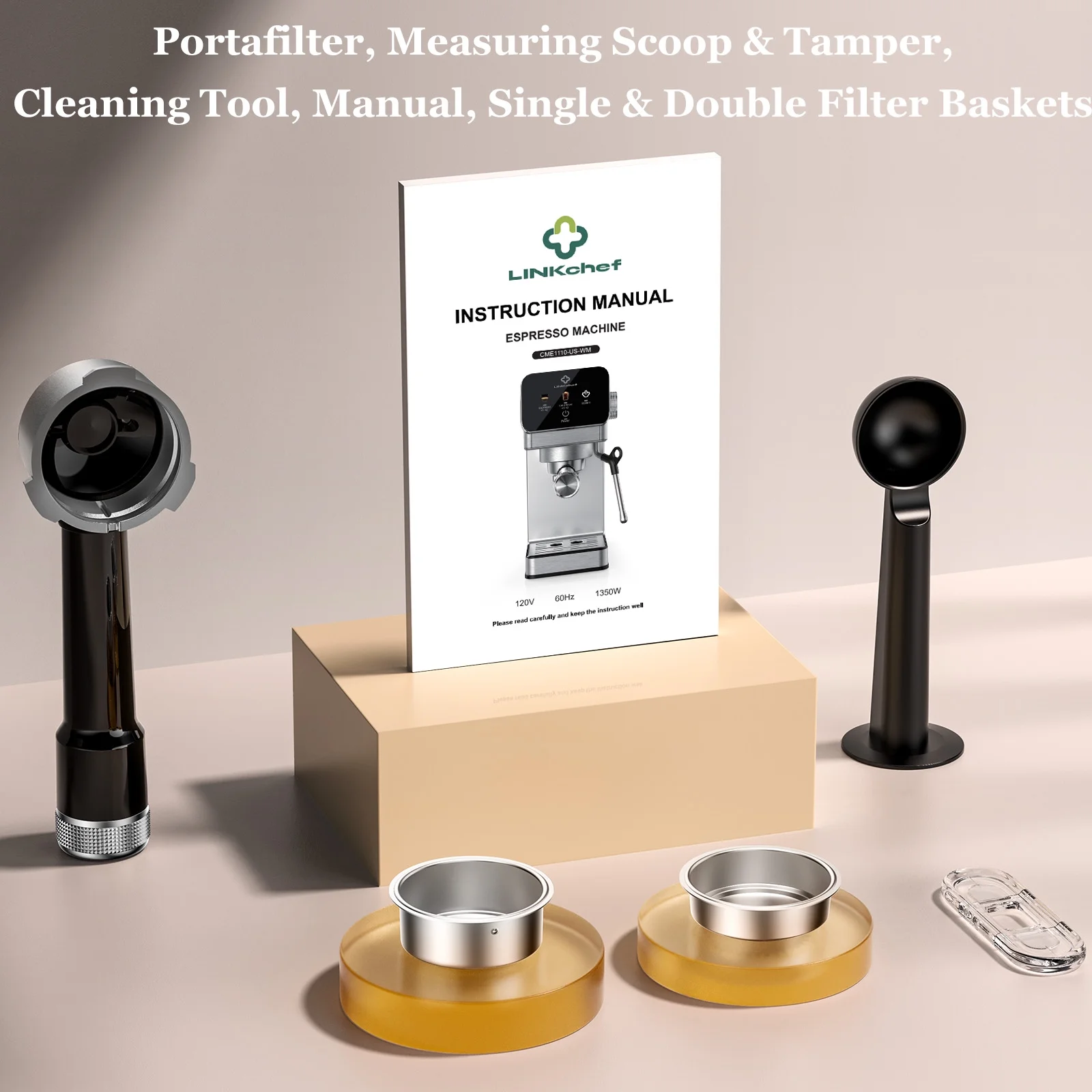 Espresso Machine 20 Bar, Rapid Cold Brew, Stainless Steel Coffee Machine with 40oz Removable Water Tank for Cappuccino, Latte, Silver