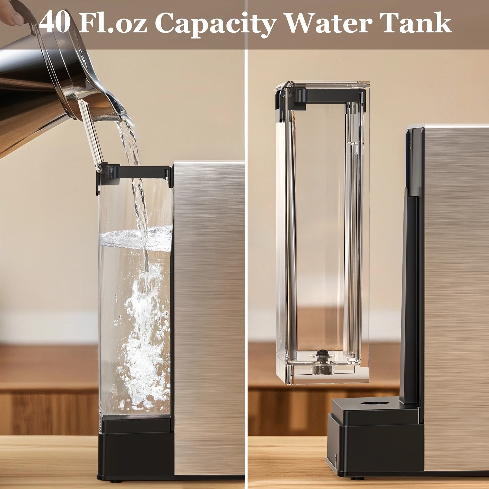 Espresso Machine 20 Bar, Rapid Cold Brew, Stainless Steel Coffee Machine with 40oz Removable Water Tank for Cappuccino, Latte, Silver