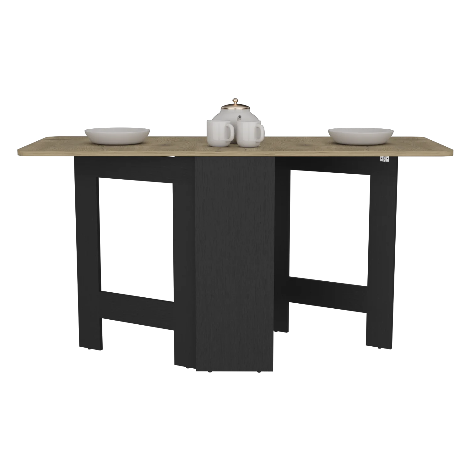 Gateleg Folding Table Space-Saving with Compact Design White / Macadamia