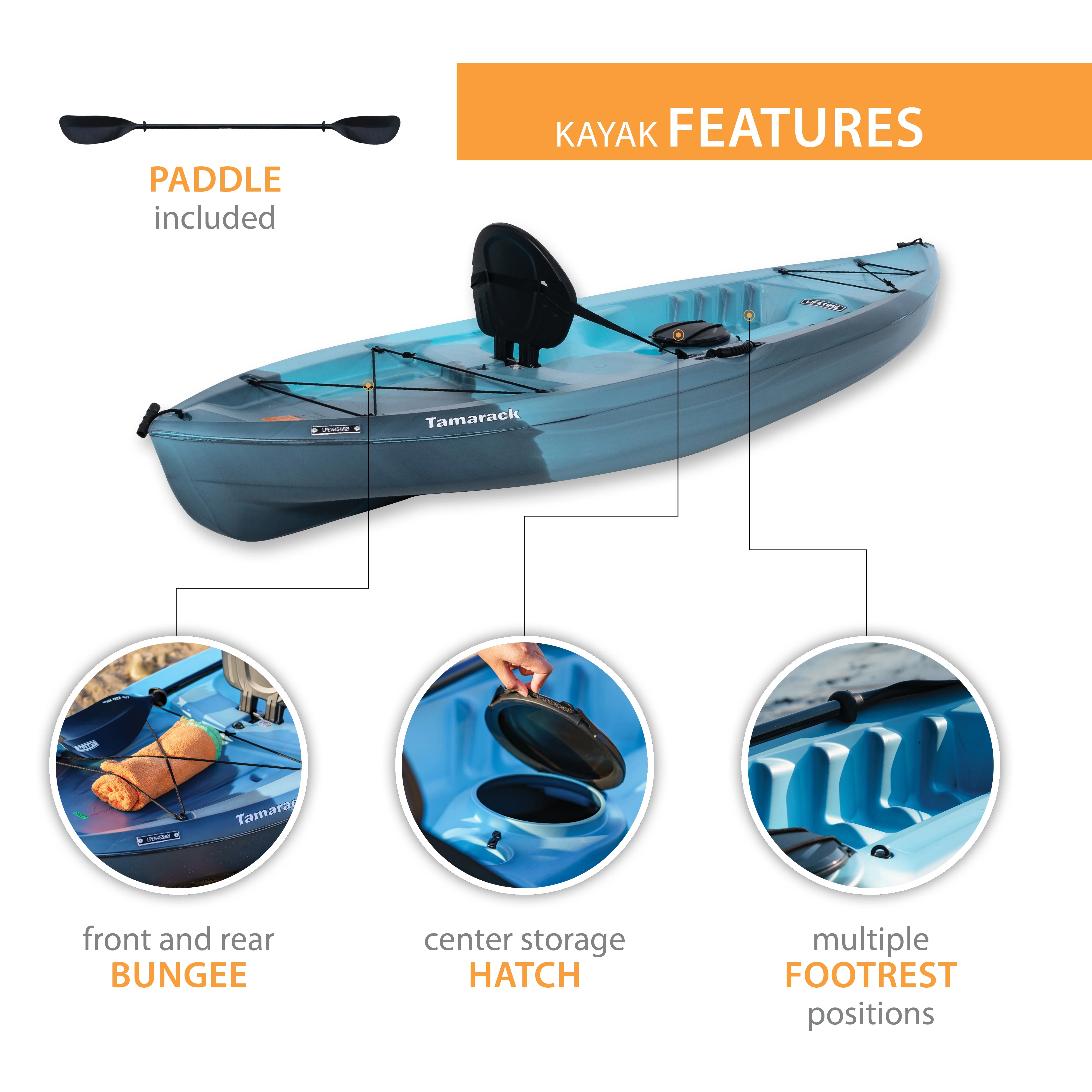 Lifetime Tamarack Angler Fishing Kayak- Arctic Fusion 2-Pack