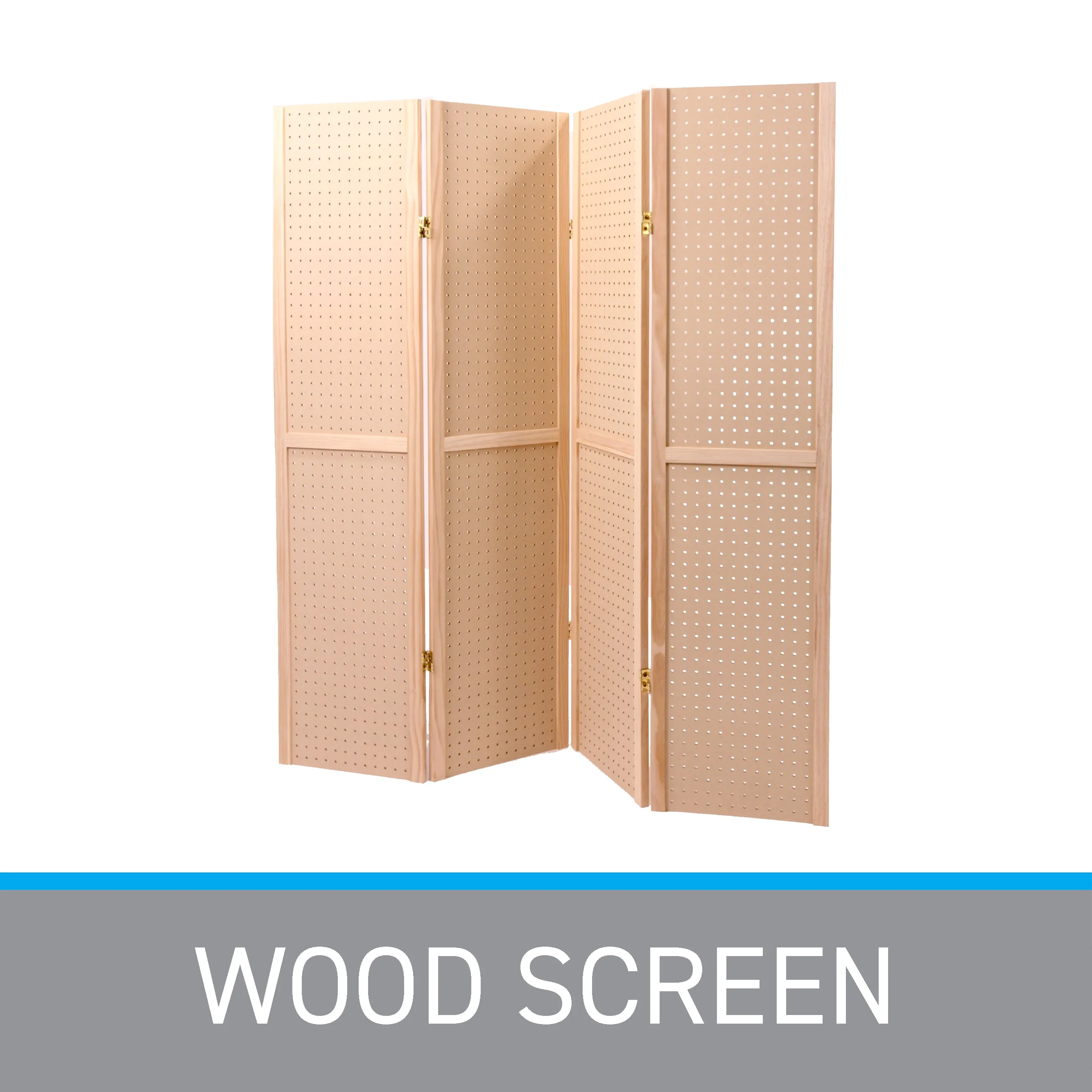 5 Foot 4-Panel Folding Pegboard Stand for Crafting - Versatile Pegboard Display and Room Divider - Paint-Ready Surface for Customization - Perfect for Trade Shows  Flea Markets  and Home Organization