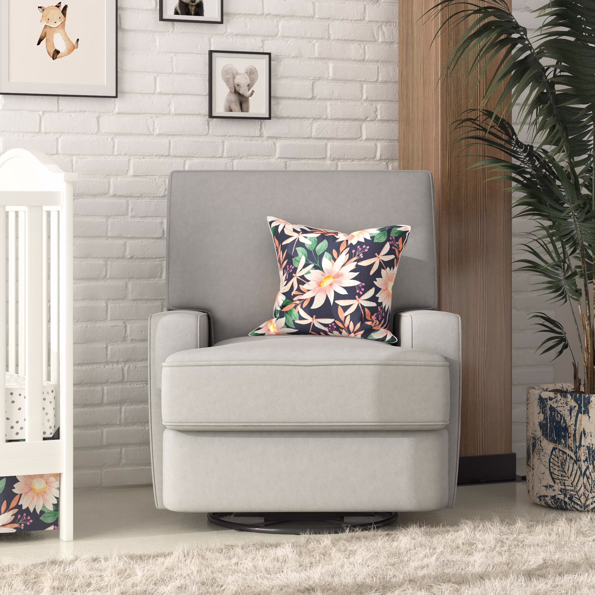 Baby Relax Rylan 4-in-1 Swivel Glider Rocker Recliner Chair