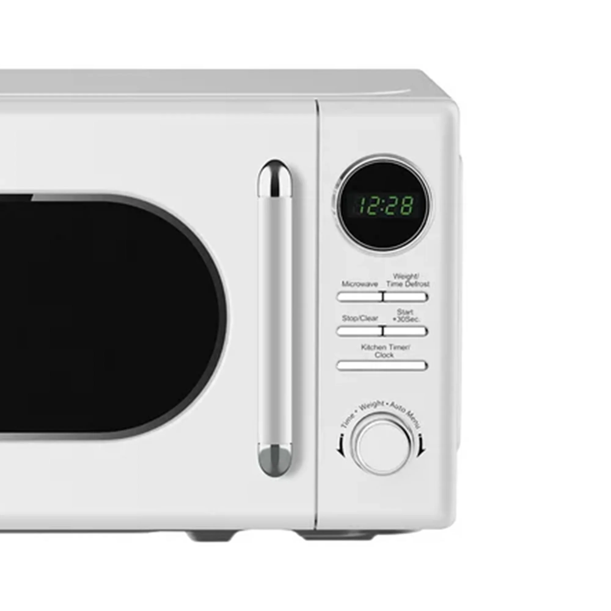 Open Box Magic Chef 0.7 Cubic Feet 700 Watt Retro Countertop Microwave, White