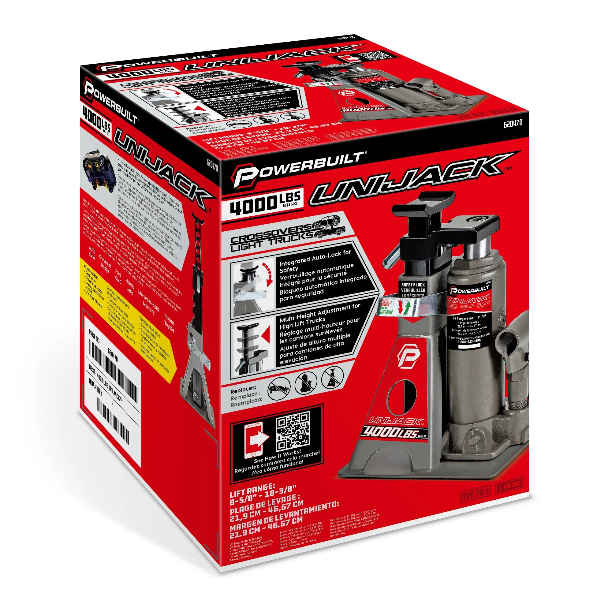 Powerbuilt 4000 Lb  (2 Ton) Unijack - 620470