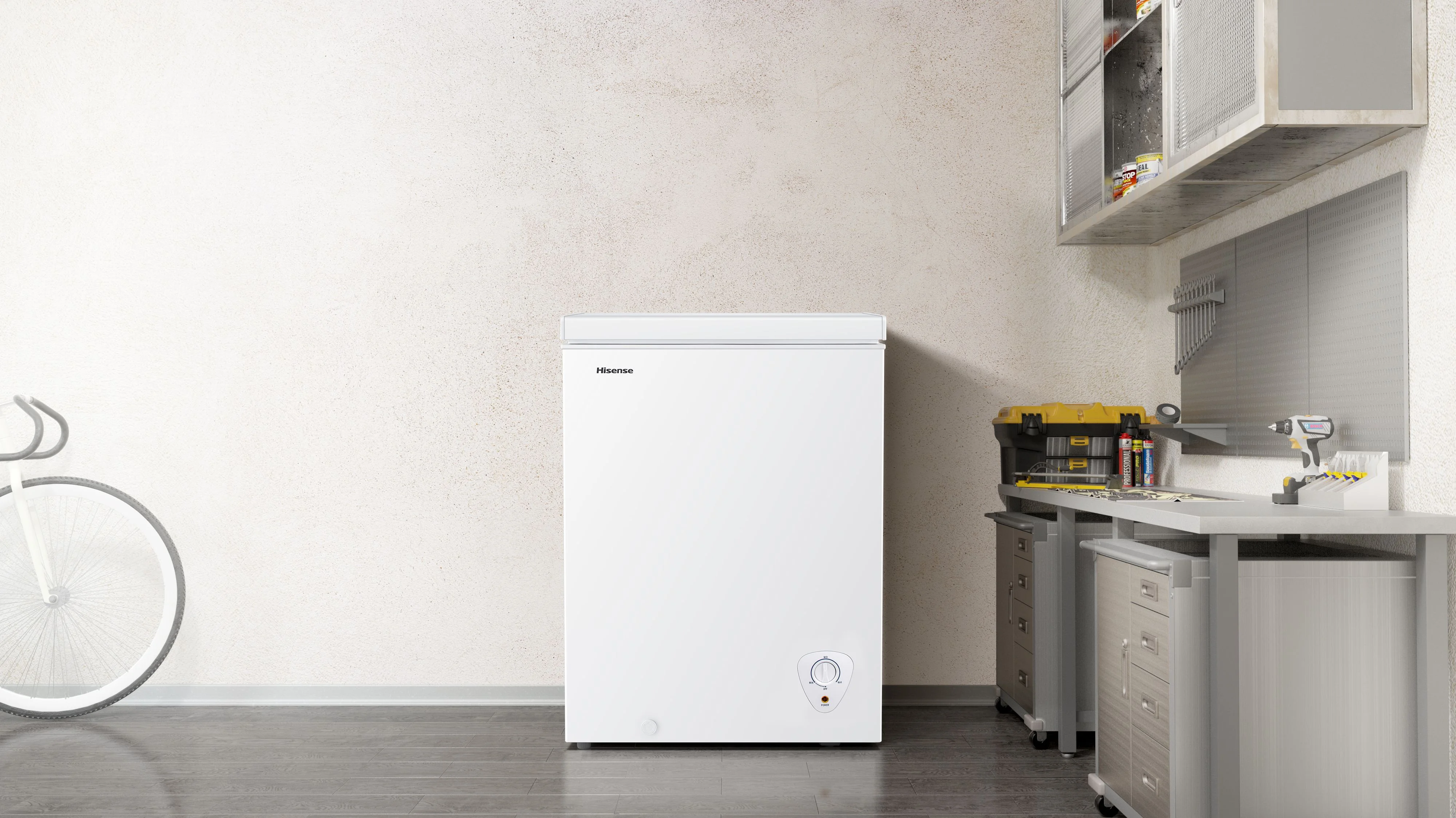 Hisense Garage Ready 5 cf ft Chest Freezer- White