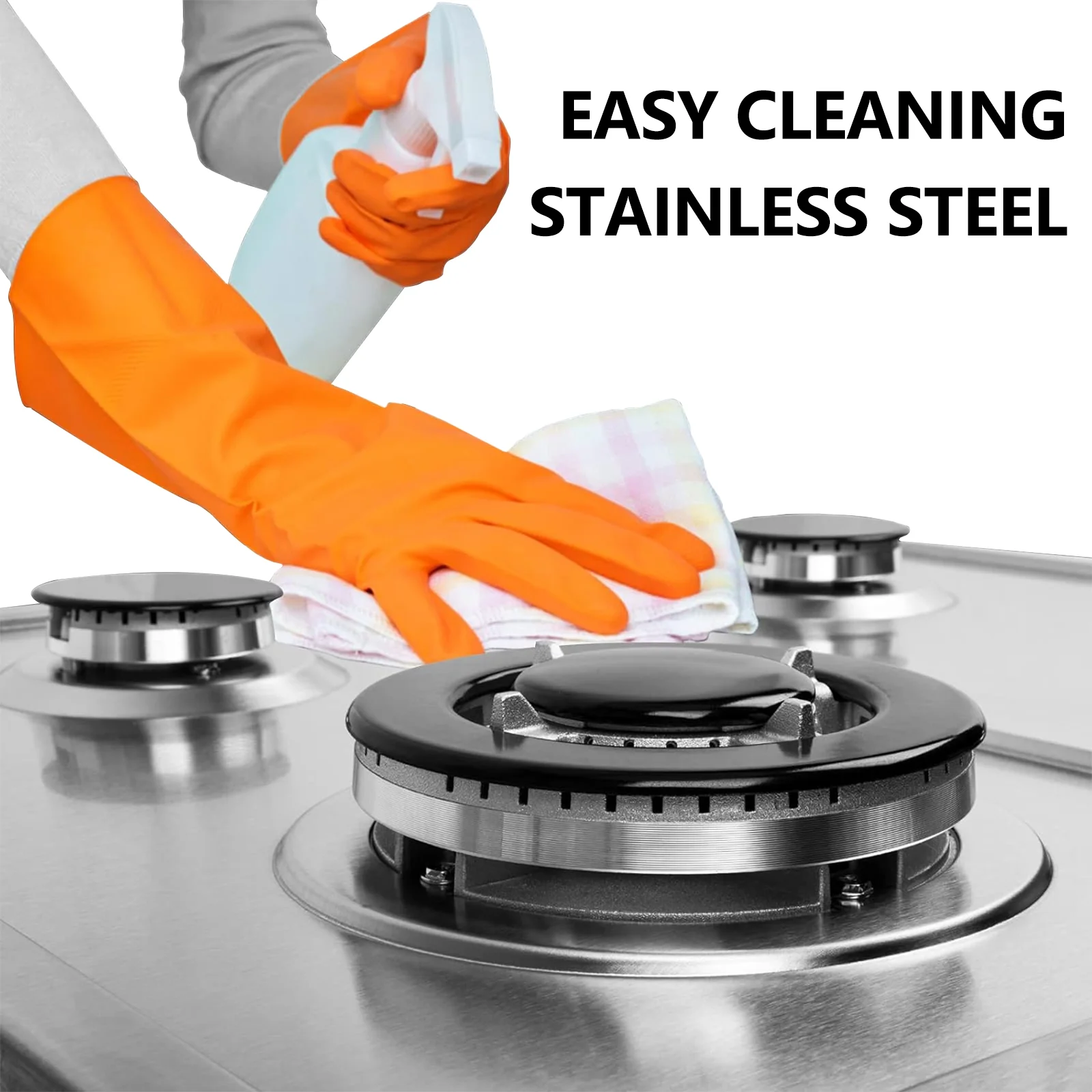 Nardea Gas Cooktop 4 Burner 27400BTU, 24 Inch NG/LPG Convertible Natural Gas Propane Cooktops, Stainless Steel Gas Stovetop with Thermocouple Protection for Kitchen,RV