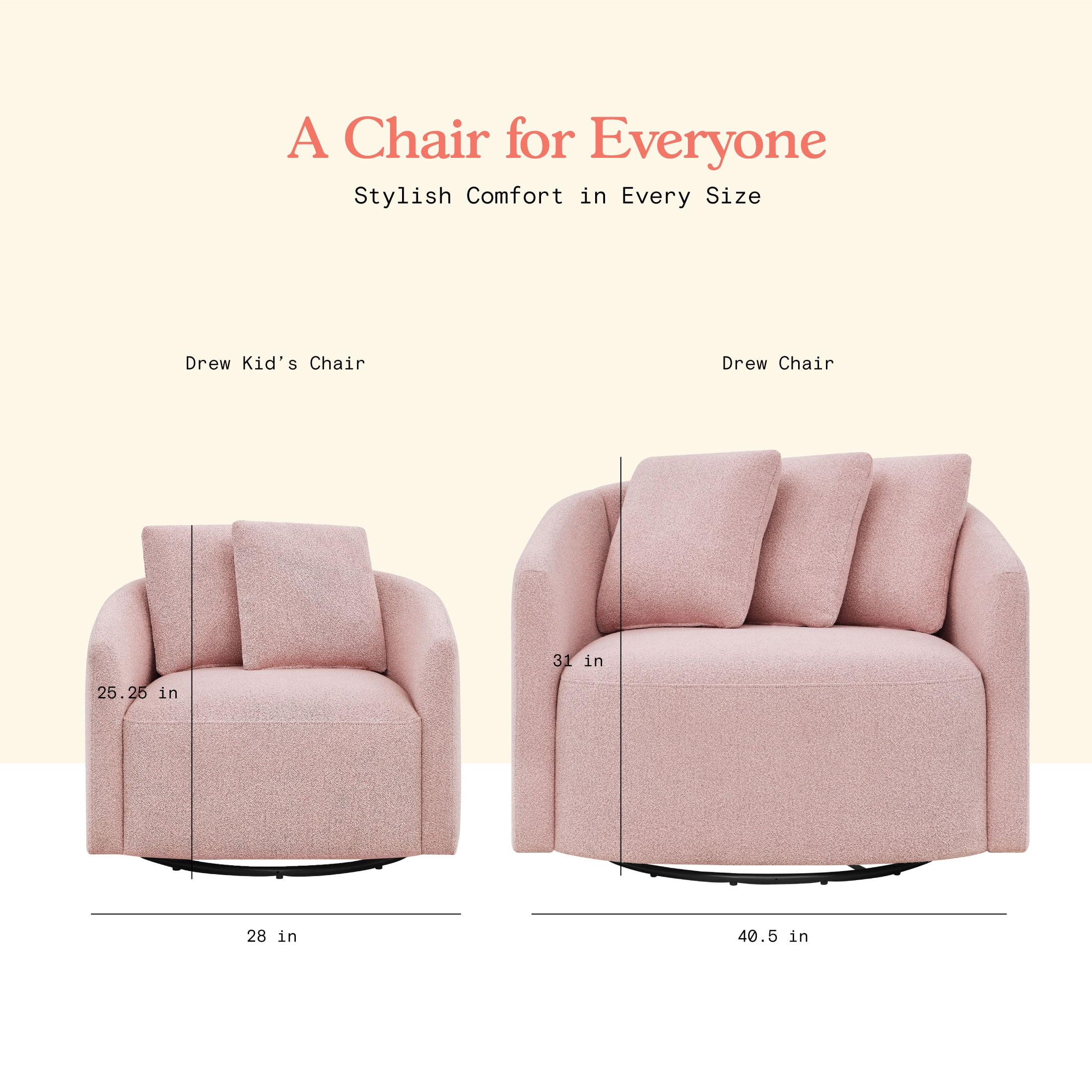 Beautiful Drew Kids Accent Chair by Drew Barrymore, Cornflower Bouclé Fabric