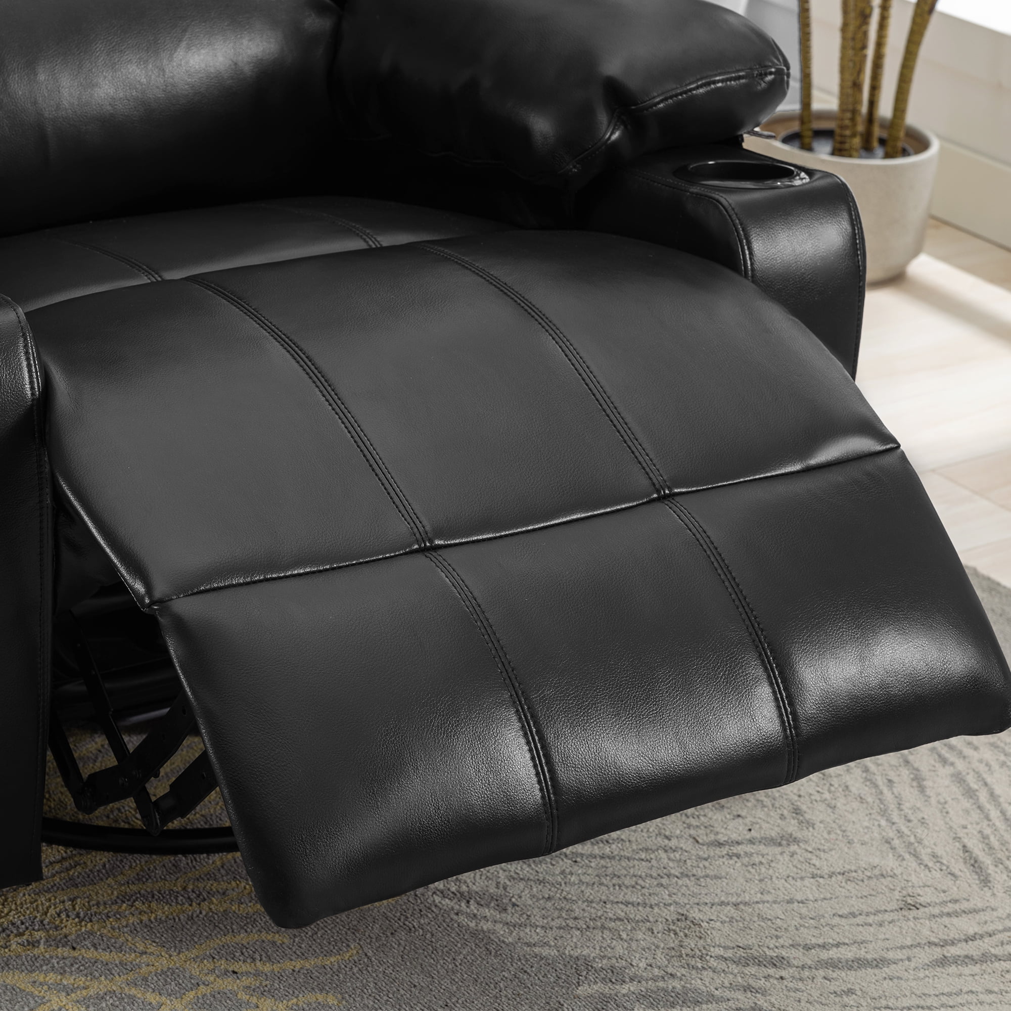 JONPONY Kneading Massage Rocker Recliner Chair with 4-Point 3D Kneading Massage and Heat Ergonomic Lounge Chair for Living Room with Rocking Function and 2 Cup Holders, USB Charge Port,Gray