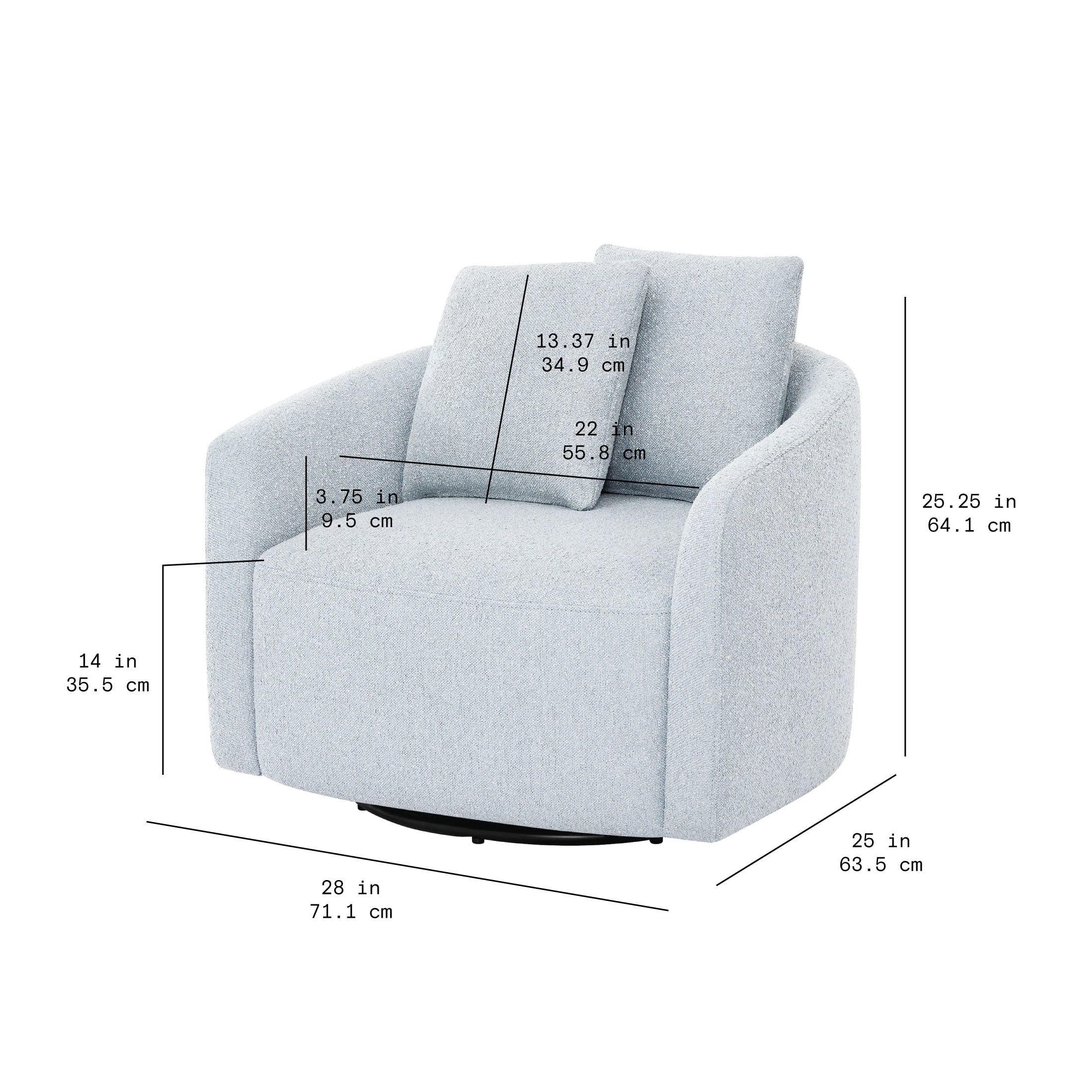 Beautiful Drew Kids Accent Chair by Drew Barrymore, Cornflower Bouclé Fabric