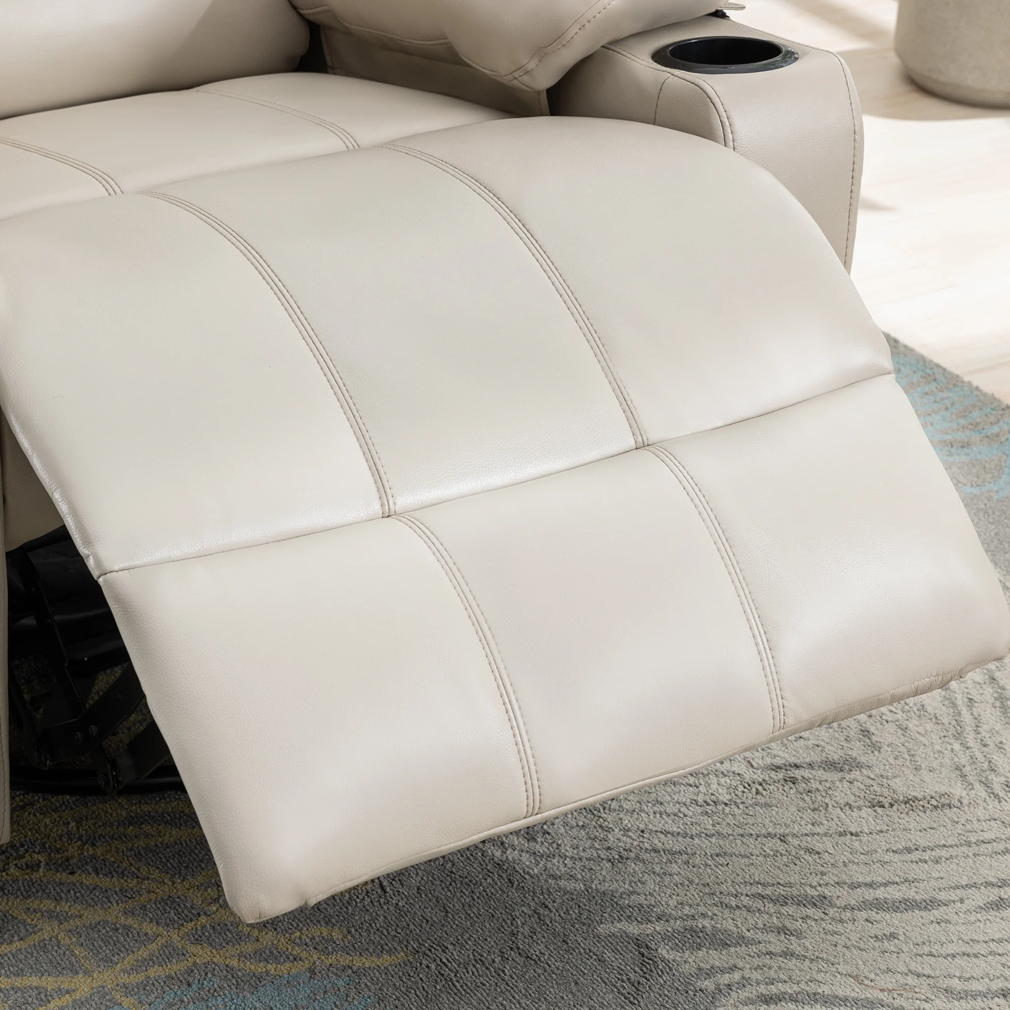 JONPONY Kneading Massage Rocker Recliner Chair with 4-Point 3D Kneading Massage and Heat Ergonomic Lounge Chair for Living Room with Rocking Function and 2 Cup Holders, USB Charge Port,Gray